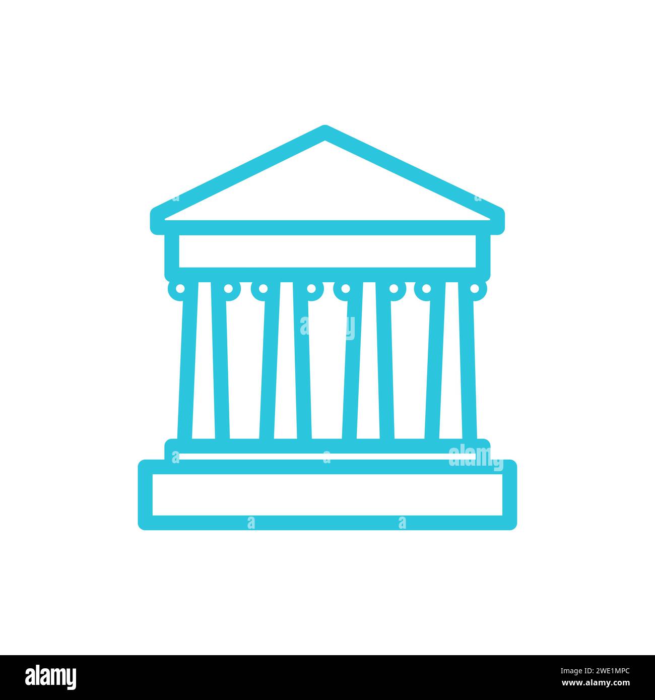 Forum, altes römisches Forum Icon, ionische Säulen, aus blauem Icon Set Stock Vektor