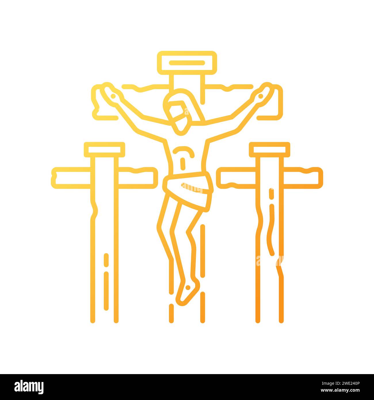 Kreuzigung von Jesus Gradient lineares Vektorsymbol Stock Vektor