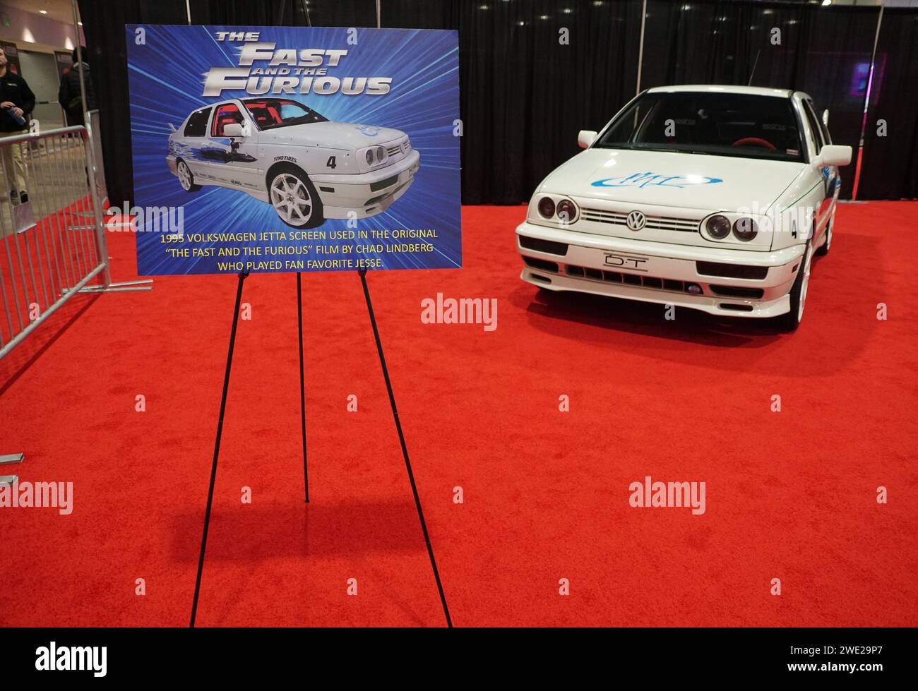 Philadelphia, Pennsylvania, USA – 14. Januar 2024 – der Volkswagen Jetta Screen aus dem Jahr 1995 wurde in dem Film Fast and the Furious verwendet Stockfoto