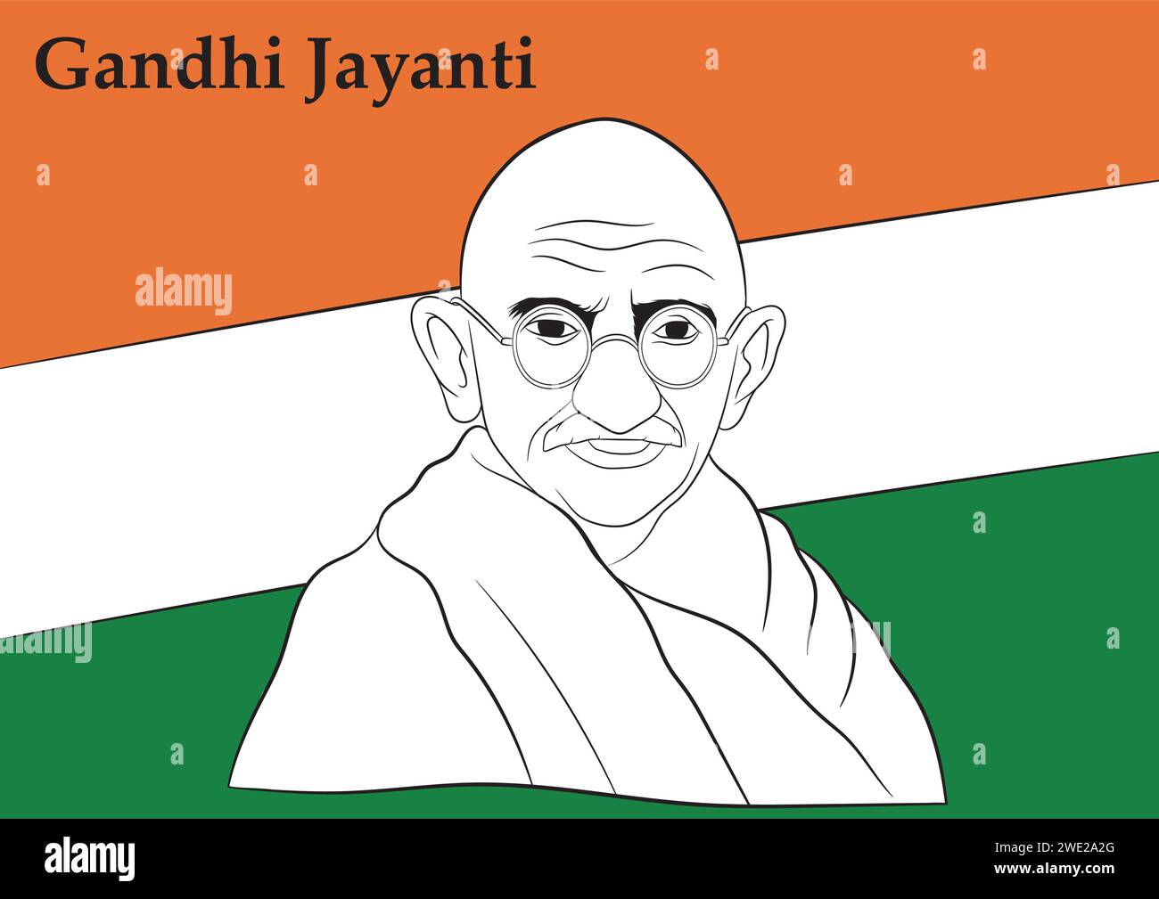 2. Oktober Happy Gandhi Jayanti Indian Vector Stock Vektor