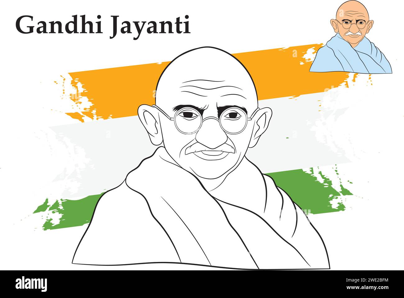 Happy Gandhi Jayanti Vektor Illustration Stock Vektor