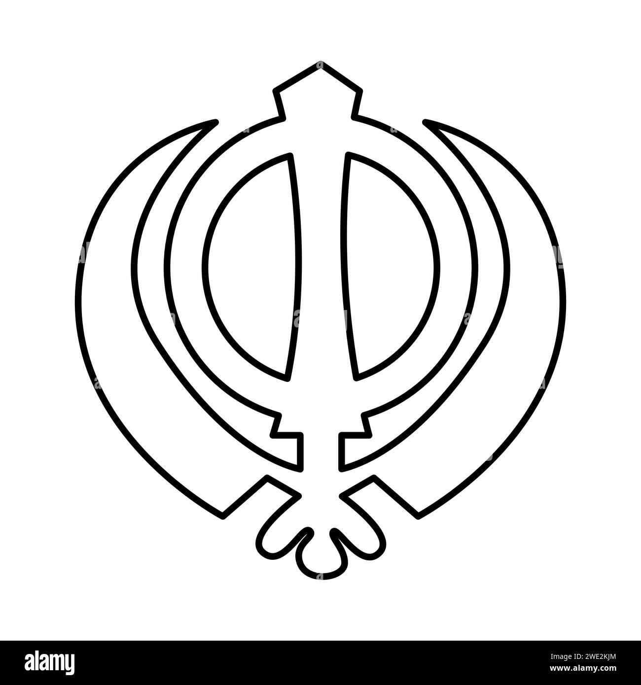 Sikhismus-Farbkonzept. Religion isoliertes Element. Digitale Illustration für Webseite, mobile App, Promo. Stock Vektor