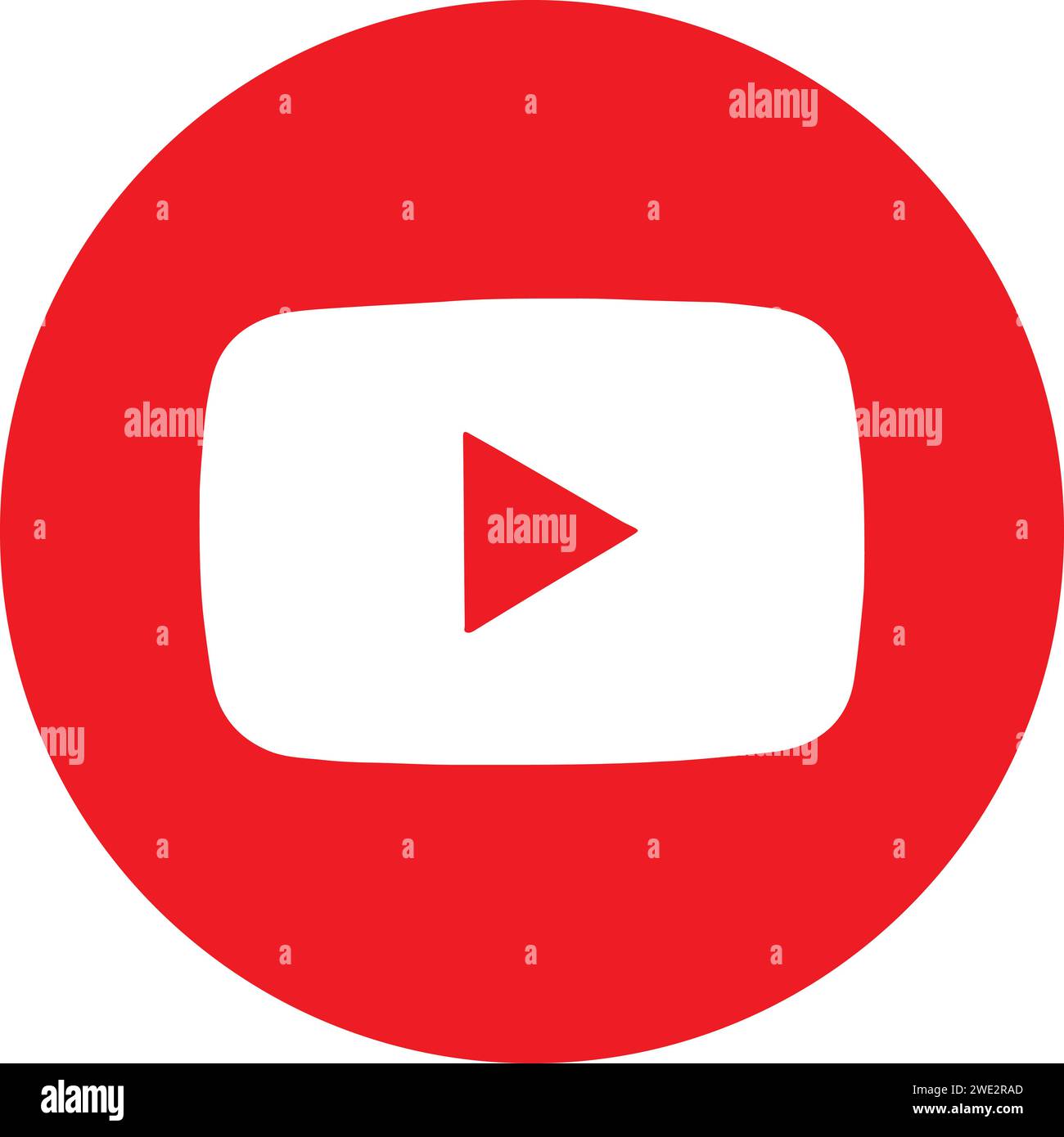 YouTube-Logo Typografie, YouTube-Zeichen alt, Schaltfläche von YouTube, Schaltfläche Wiedergabe Stock Vektor