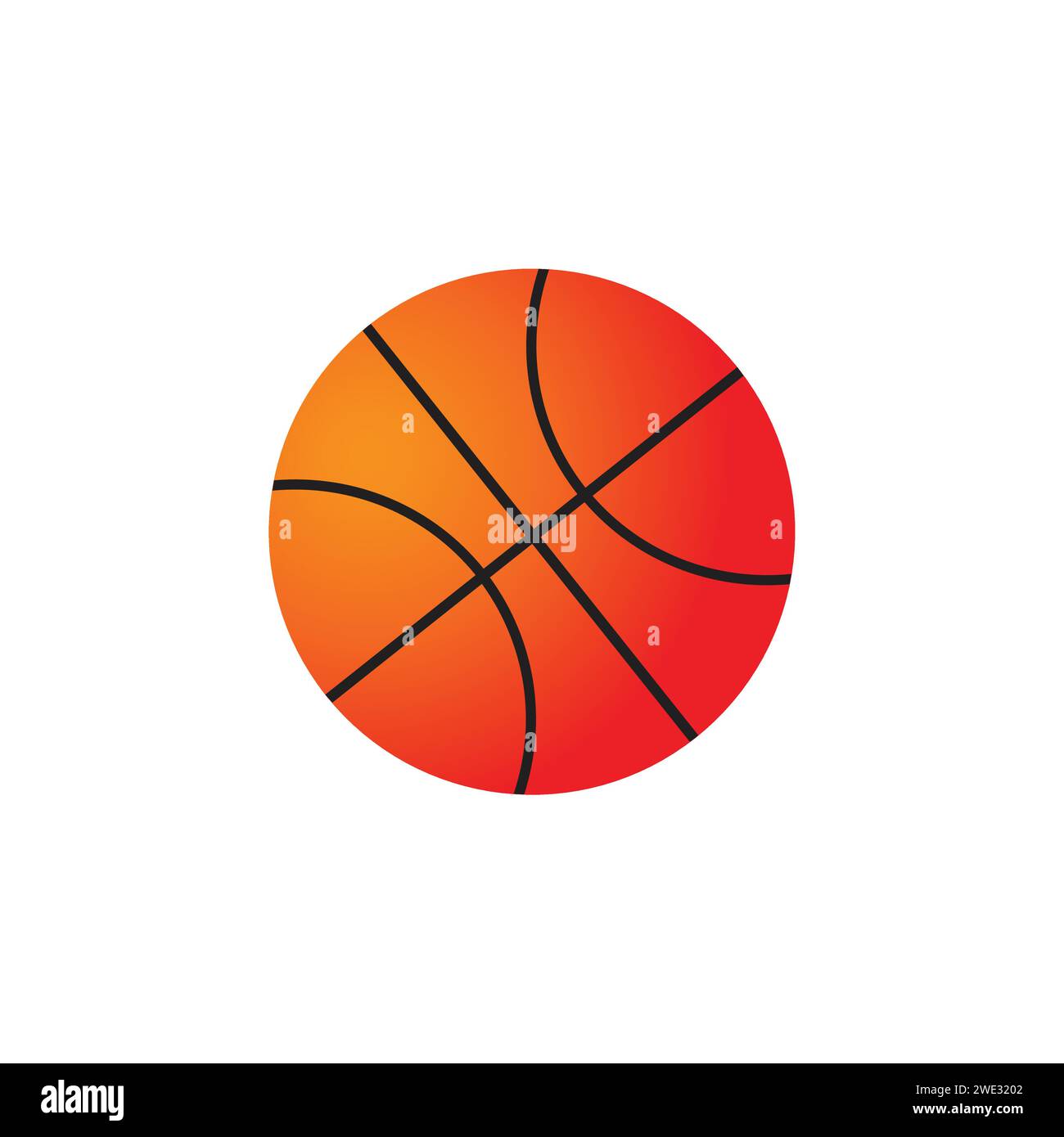 Nettes lustiges Basketball Cartoon Kawaii Charaktersymbol isoliert auf weißem Hintergrund Vektor Illustration Stock Vektor