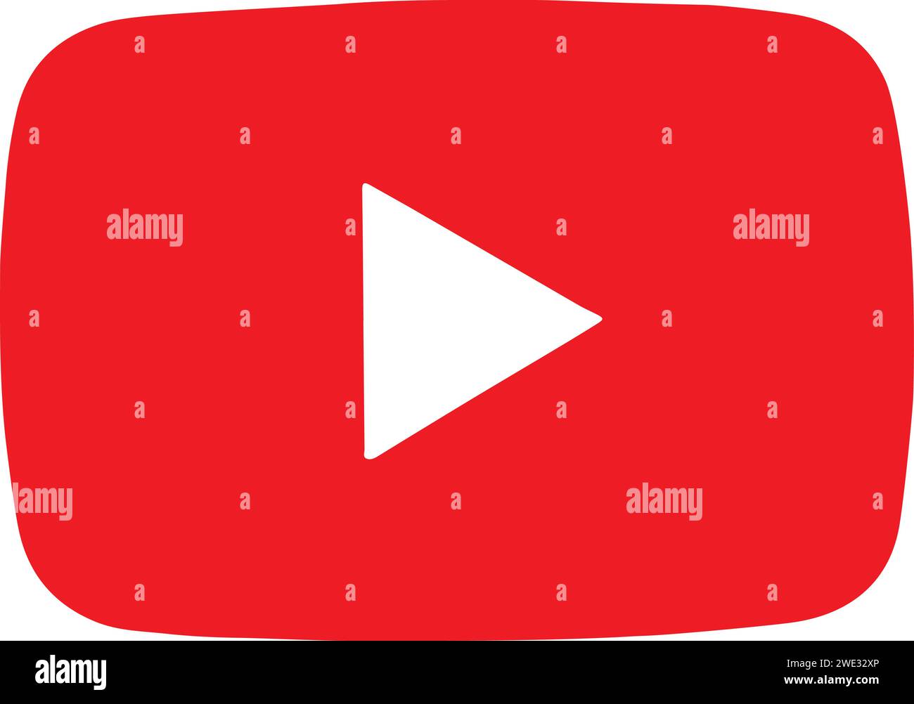 YouTube-Logo Typografie, YouTube-Zeichen alt, Schaltfläche von YouTube, Schaltfläche Wiedergabe Stock Vektor
