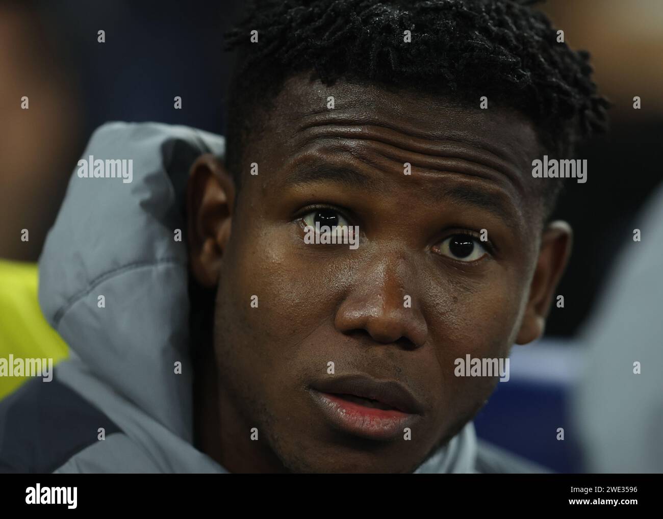 Brighton und Hove, Großbritannien. Januar 2024. Yerson Mosquera von Wolverhampton Wanderers während des Premier League Spiels im AMEX Stadium, Brighton und Hove. Der Bildnachweis sollte lauten: Paul Terry/Sportimage Credit: Sportimage Ltd/Alamy Live News Stockfoto