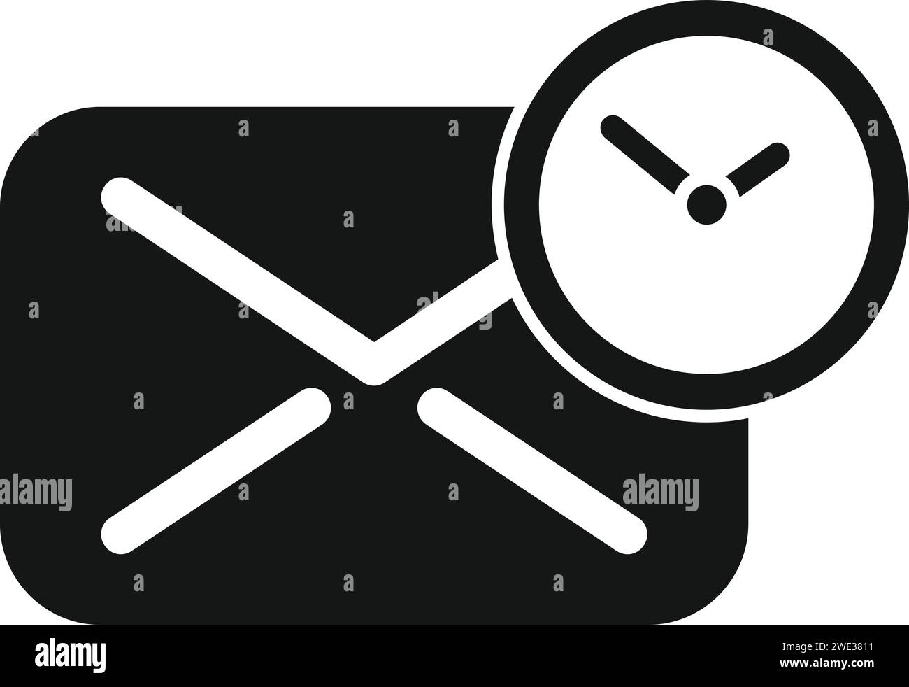 Symbol für verspätete E-Mail senden einfacher Vektor. Heim Letzte Arbeit. Online-Business-Pflege Stock Vektor