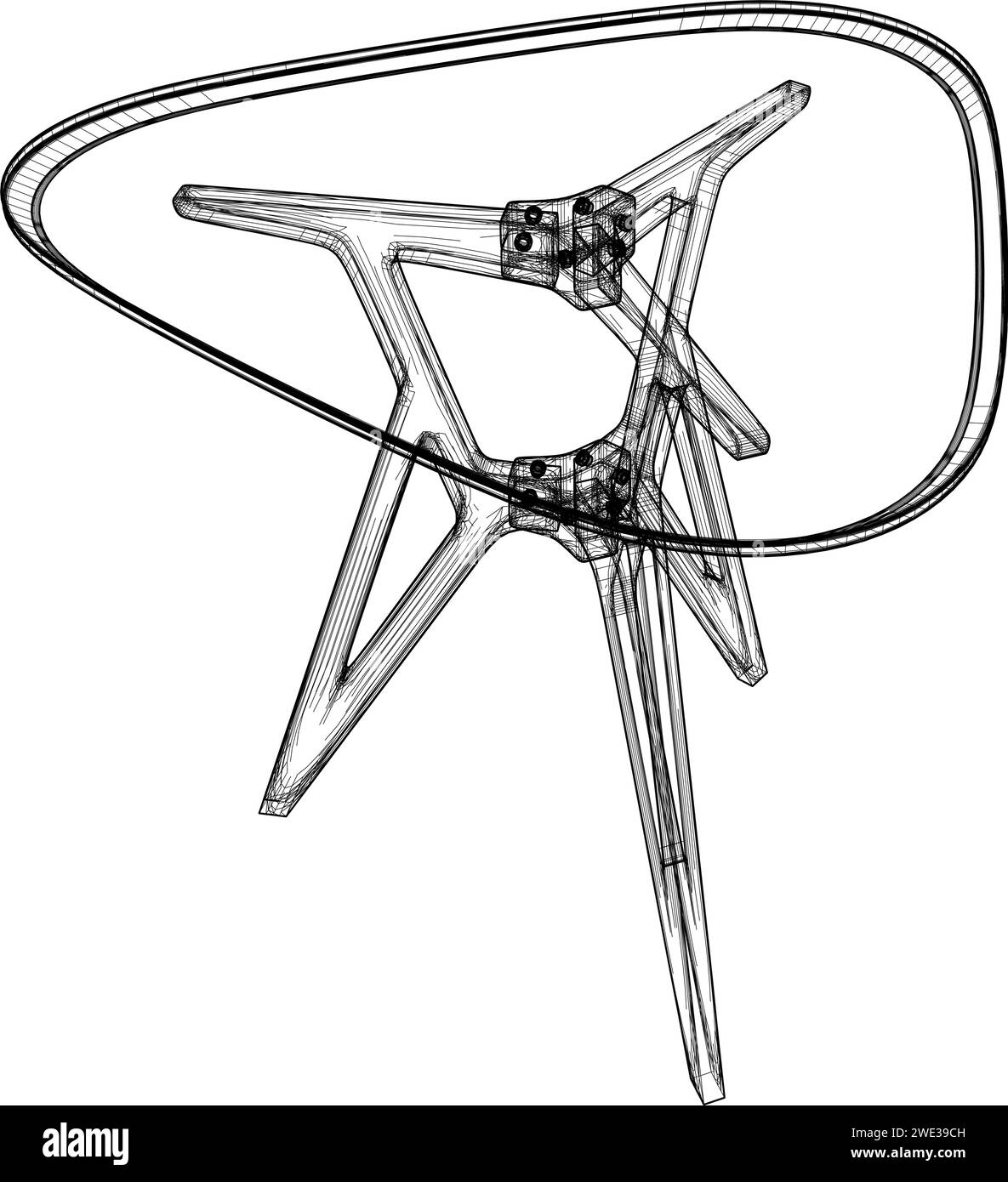 Dreieckiger Tischvektor. Eine Vektorillustration isoliert auf weißem Hintergrund. Stock Vektor