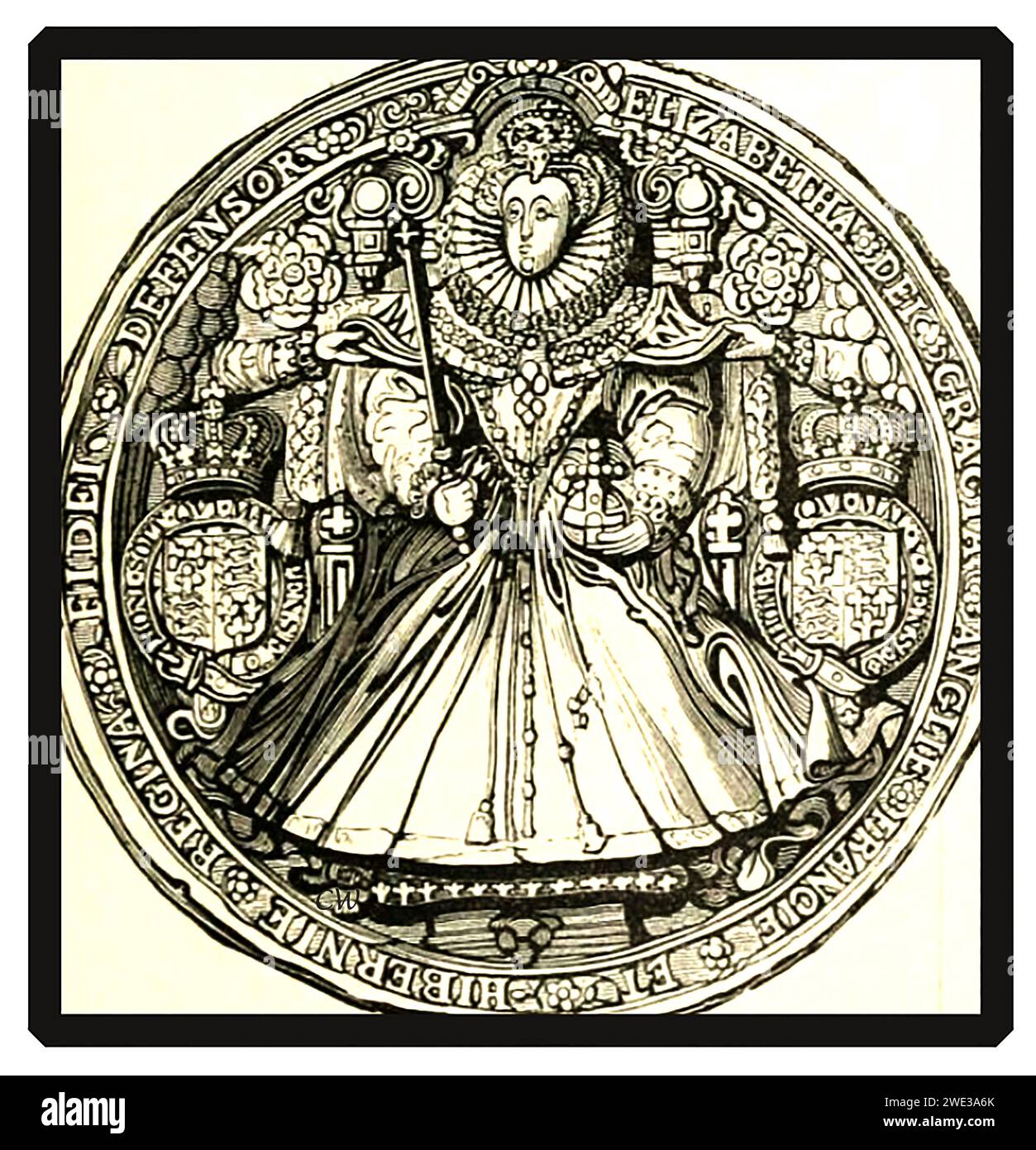 Das große Siegel von Königin Elisabeth I. von England Stockfoto