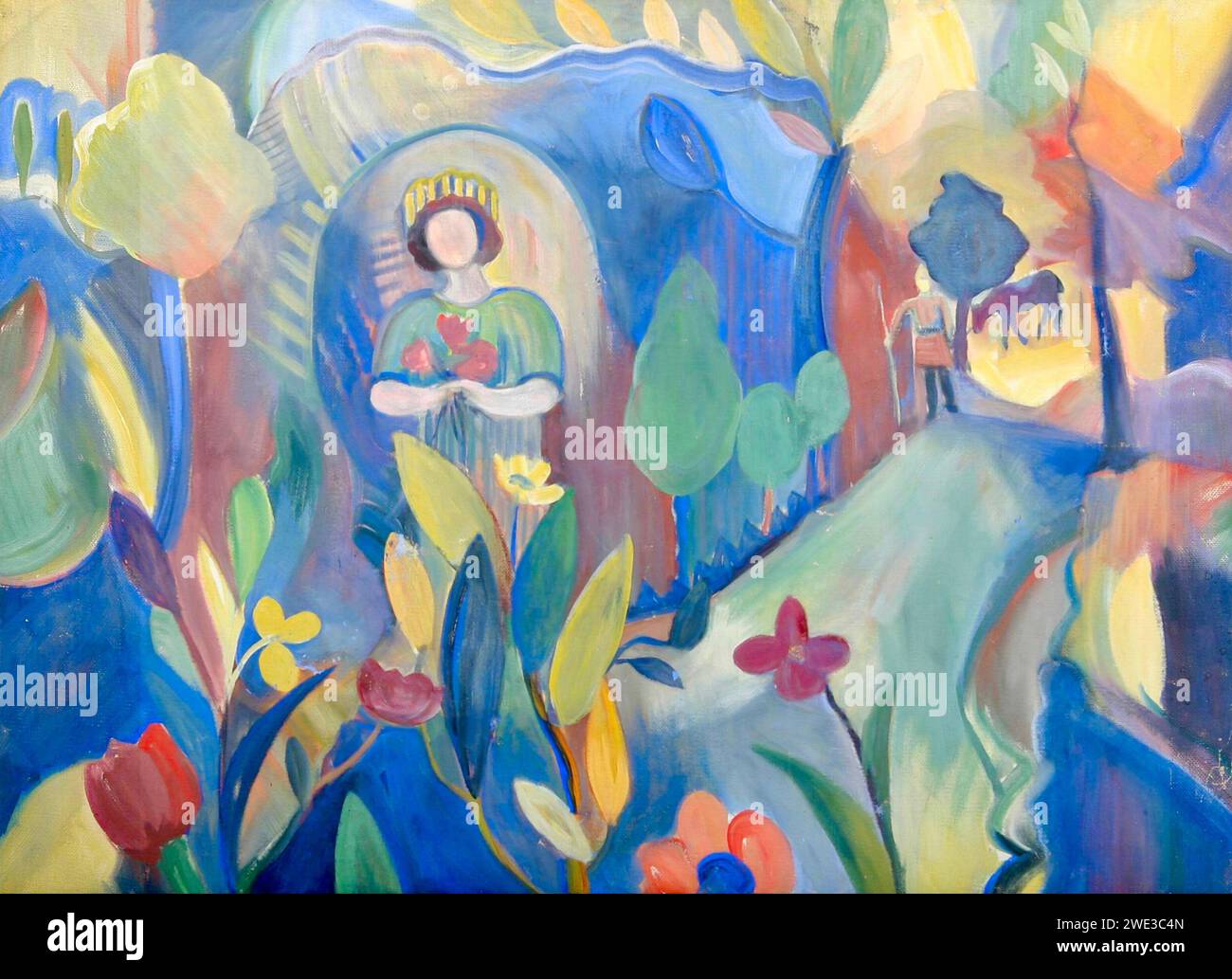 Johannes P. Ebbesen - die Königin pflückt Blumen im Park Stockfoto