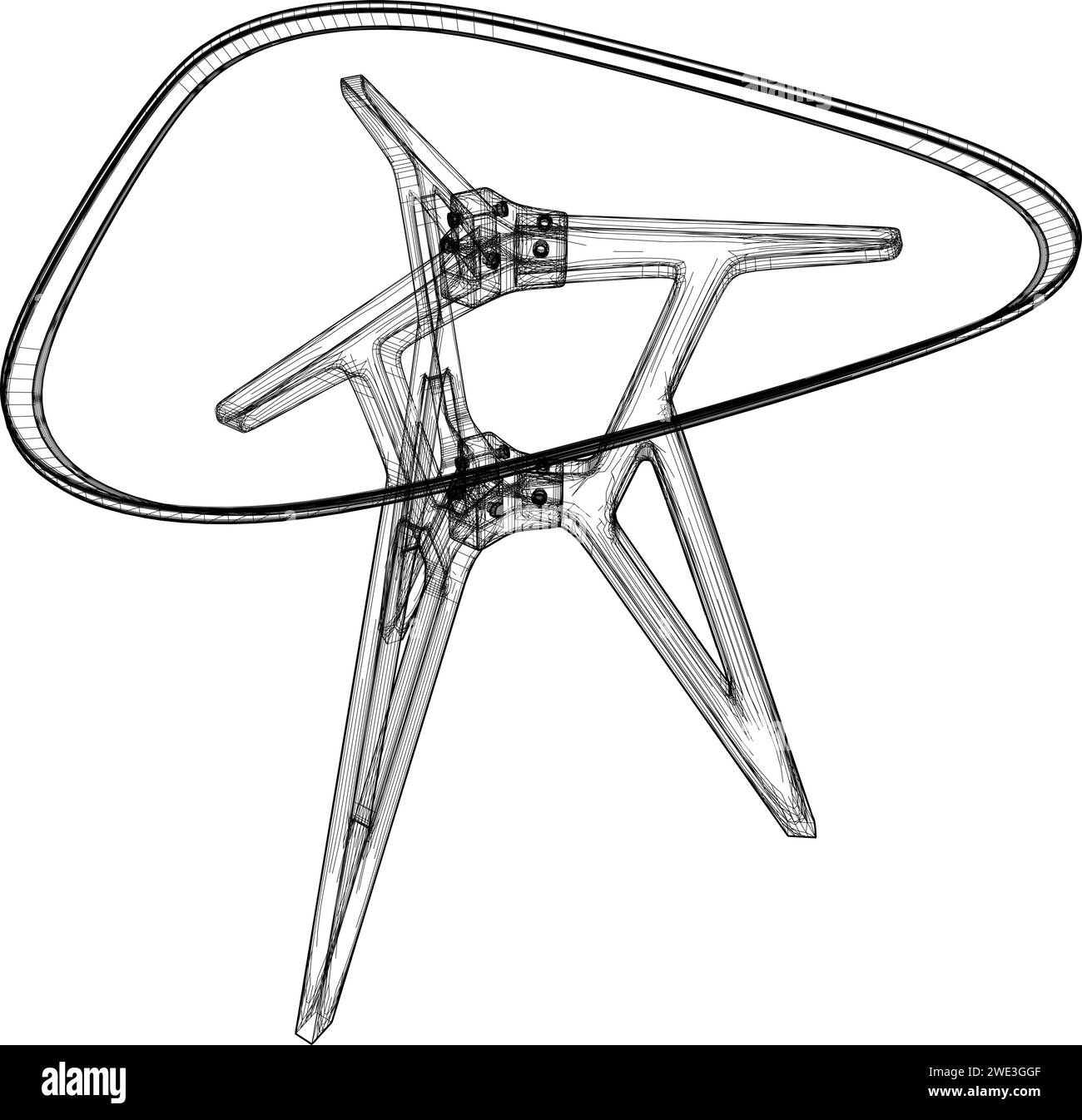 Dreieckiger Tischvektor. Eine Vektorillustration isoliert auf weißem Hintergrund. Stock Vektor