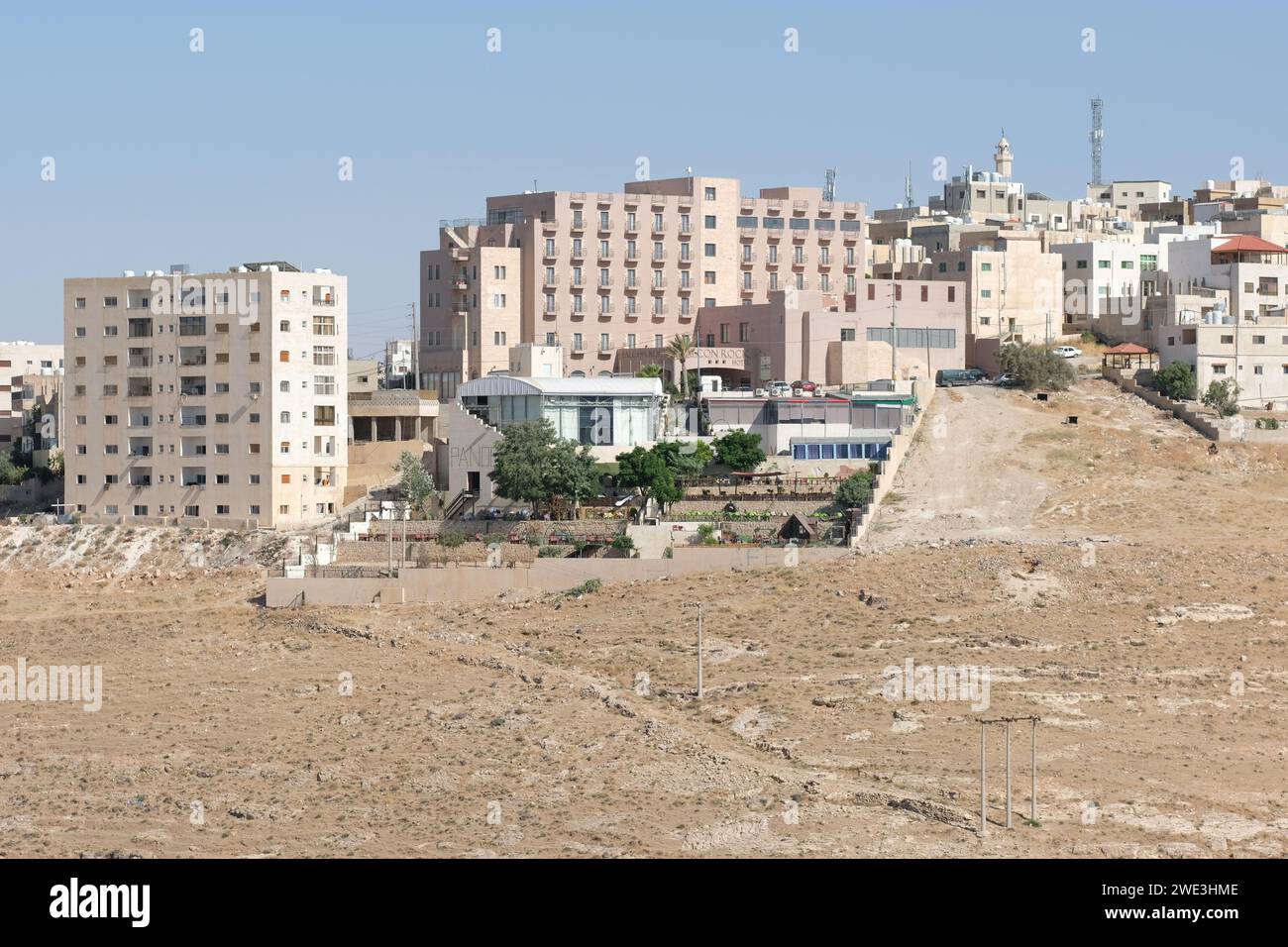 Karak Jordan die alten Ruinen der Kreuzritterburg, die im August 2023 gesehen wurden Stockfoto