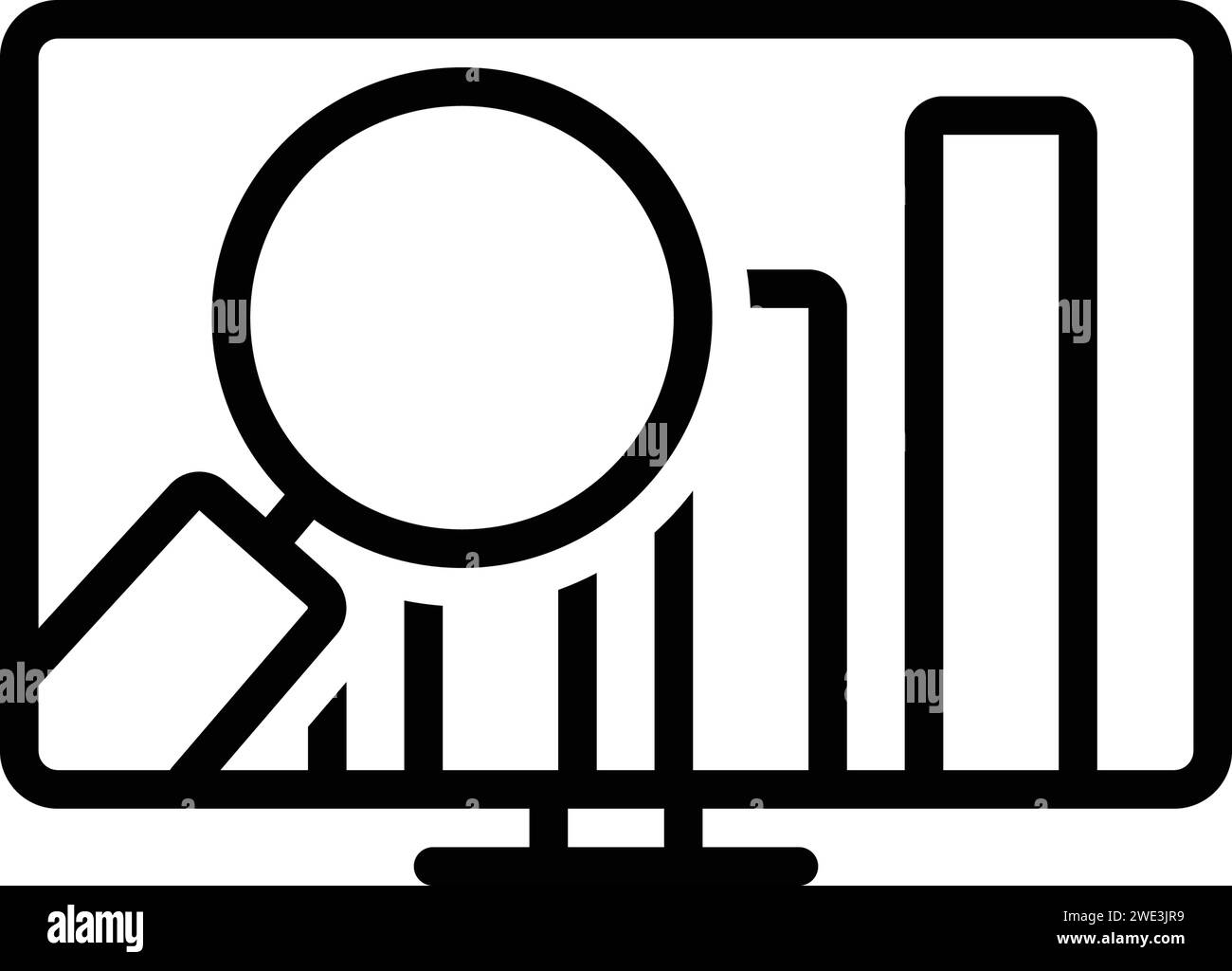 Symbol für Marktanalysen, Prüfung Stock Vektor