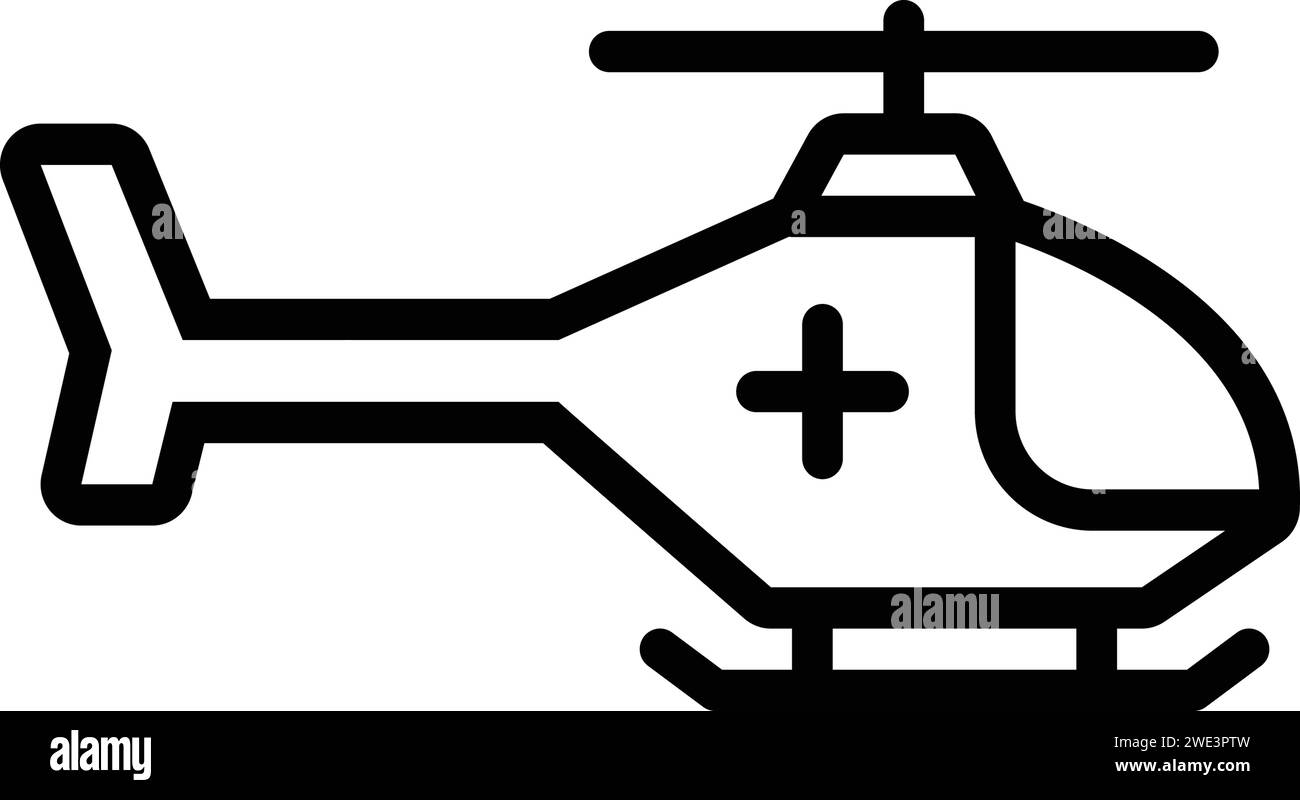 Symbol für Nothubschrauber, Air Medical Service Stock Vektor