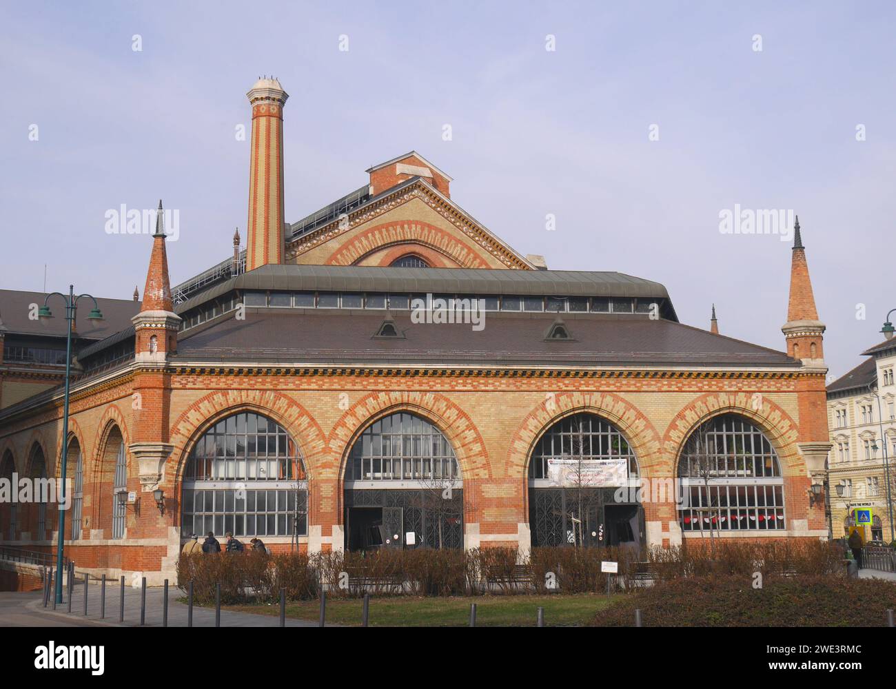 Große Markthalle, Nagycsarnok, von hinten, Budapest, Ungarn Stockfoto