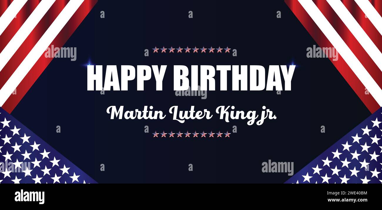 Alles Gute zum Geburtstag martin Luter King jr. Textdesign Stock Vektor