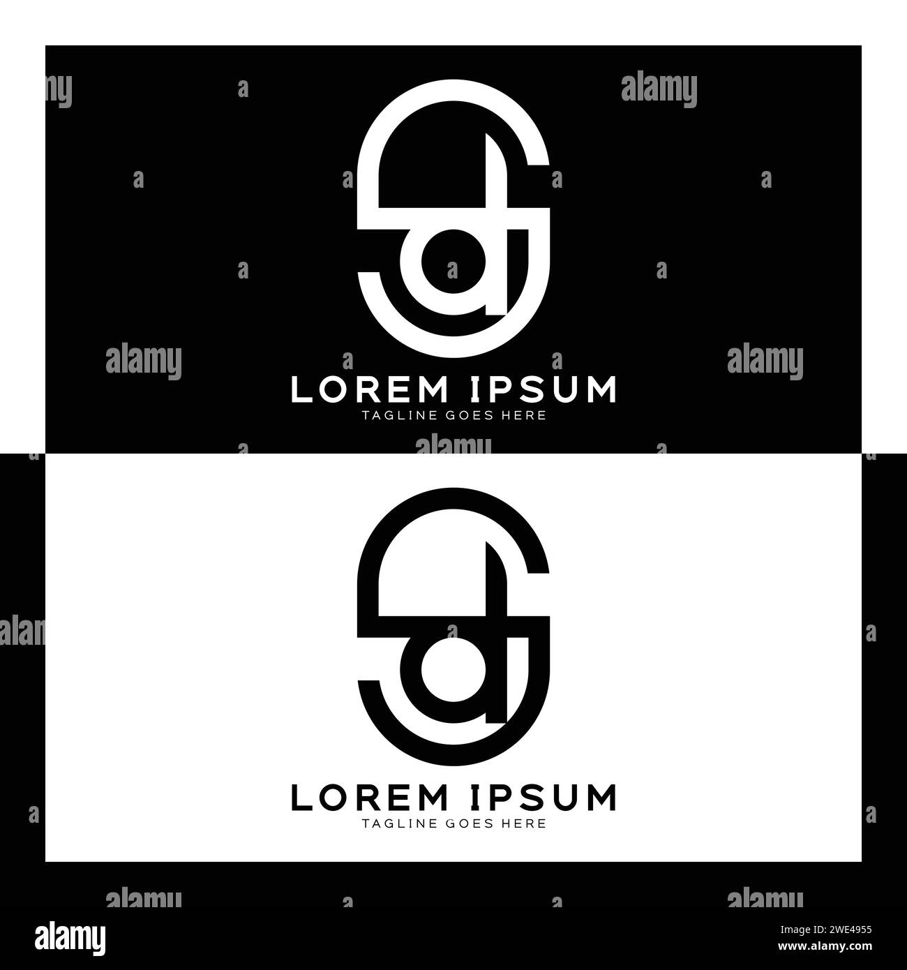 SD Initial Letter Logo. Monogramm mit S- und D-Muster Stock Vektor