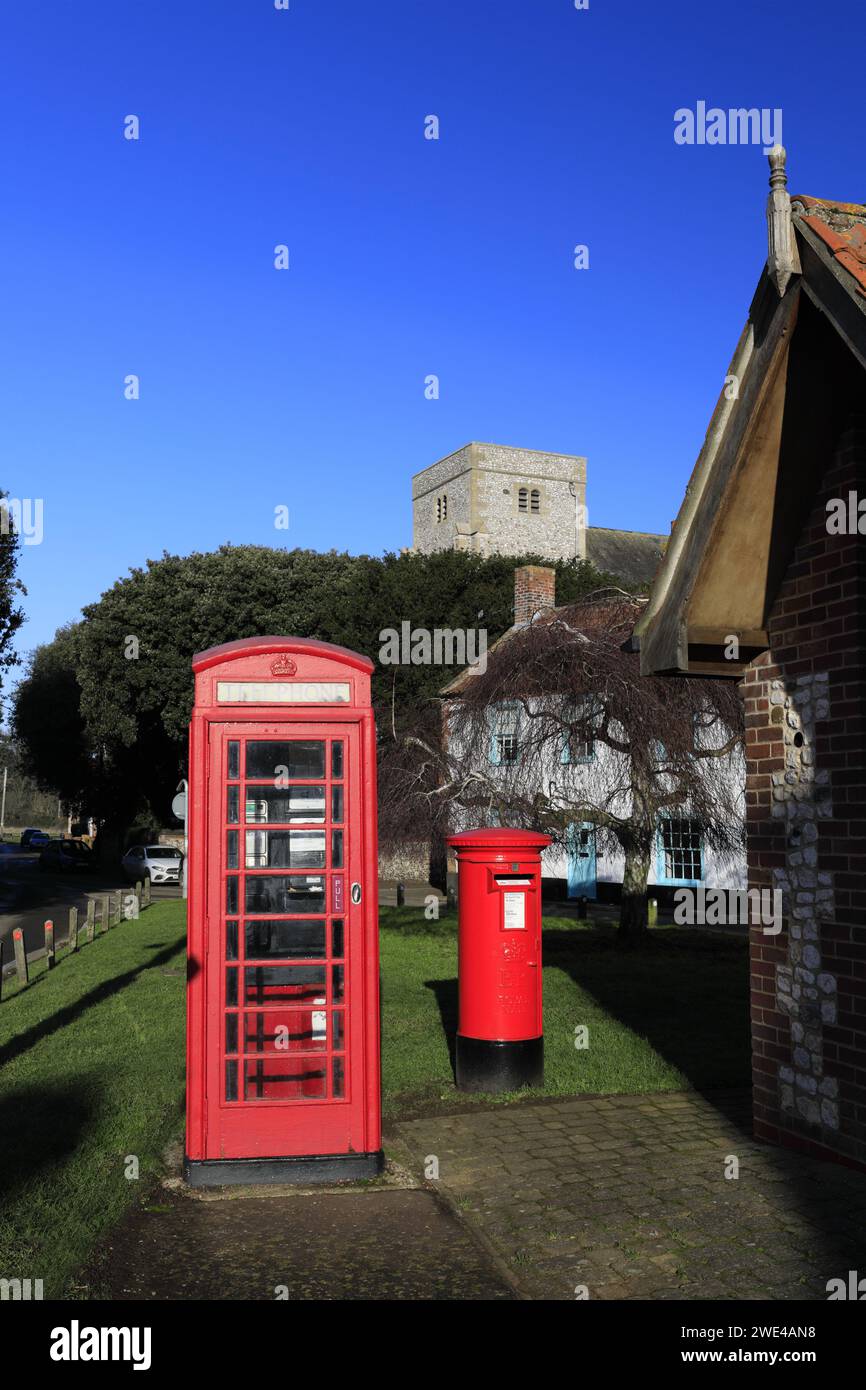 Das Dorf Green, Thornham Village; North Norfolk; England; Großbritannien Stockfoto