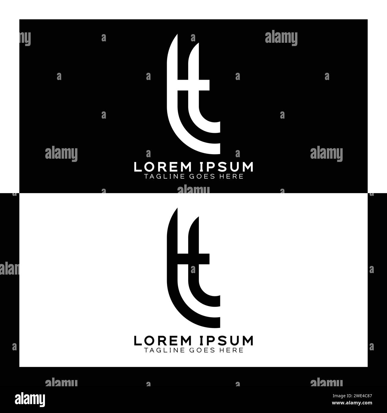 TT Initial Letter Logo. Monogramm mit T- und T-Muster Stock Vektor