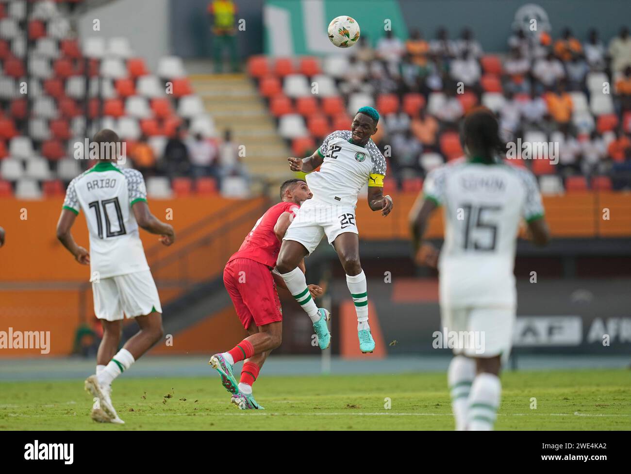 22. Januar 2024: // bei einem Spiel der Gruppe A, Guinea-Bissau gegen Nigeria, im Stade Felix Houphouet-Boigny, Abidjan, Elfenbeinküste. Kim Preis/CSM Stockfoto