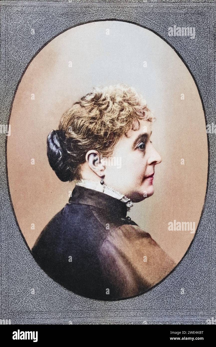 Caroline Lavinia Scott Harrison bekannt als Carrie 1832 bis 1892 erste Frau von Benjamin Harrison VI 23., Historisch, digital restaurierte Reproduktion von einer Vorlage aus dem 19. Jahrhundert, Datum nicht angegeben Stockfoto
