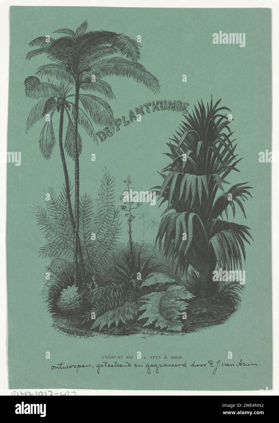 Titelseite für: De Bentricte, Rombertus Julianus van Arum, 1822 - 1883 Print Amsterdam Paper Plants (allgemein) Stockfoto