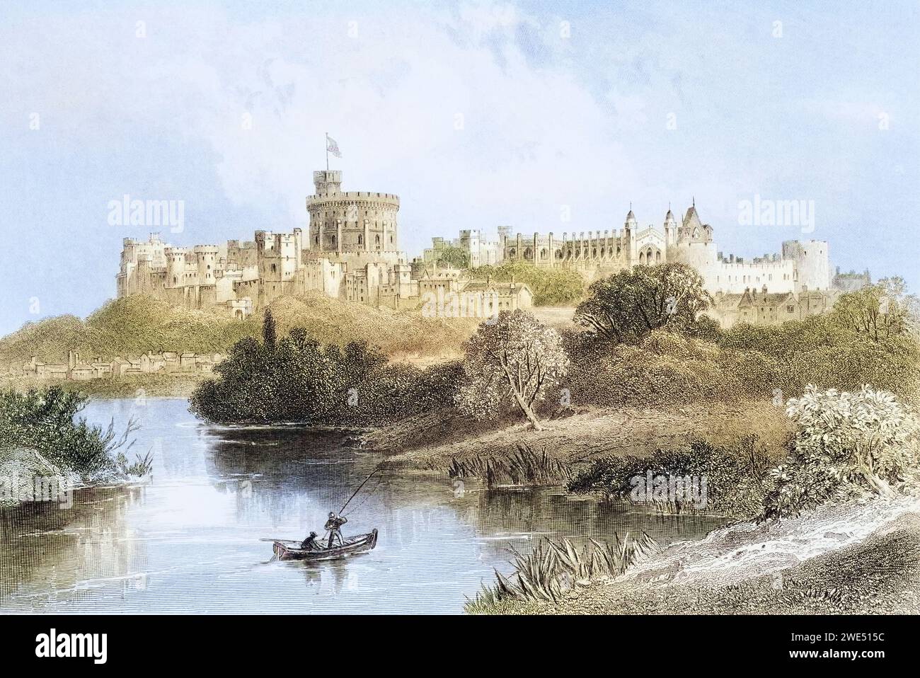 Wndsor Castle Windsor England aus der Gallery of Geography veröffentlichte London um 1872, Historisch, digital restaurierte Reproduktion von einer Vorlage aus dem 19. Jahrhundert, Datum nicht angegeben Stockfoto
