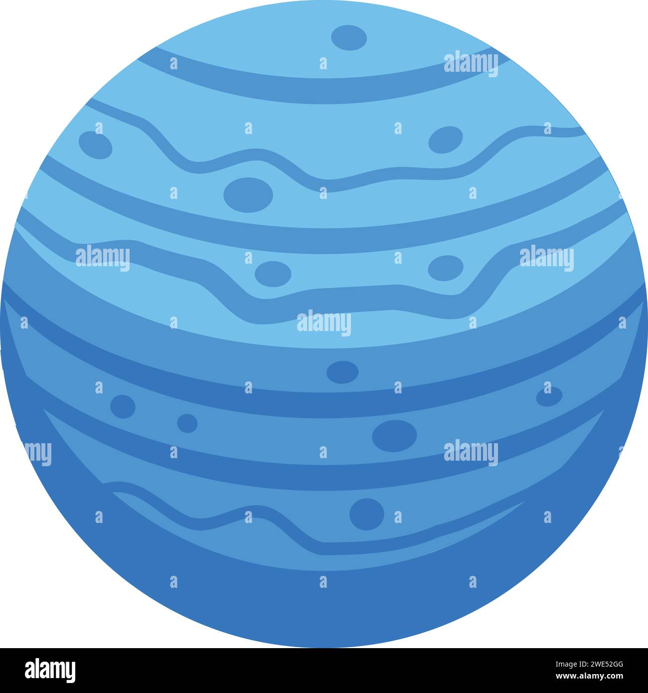 Blauer Planetensymbol isometrischer Vektor. Leistung der Weltraumwissenschaft. Planetensonde Stock Vektor