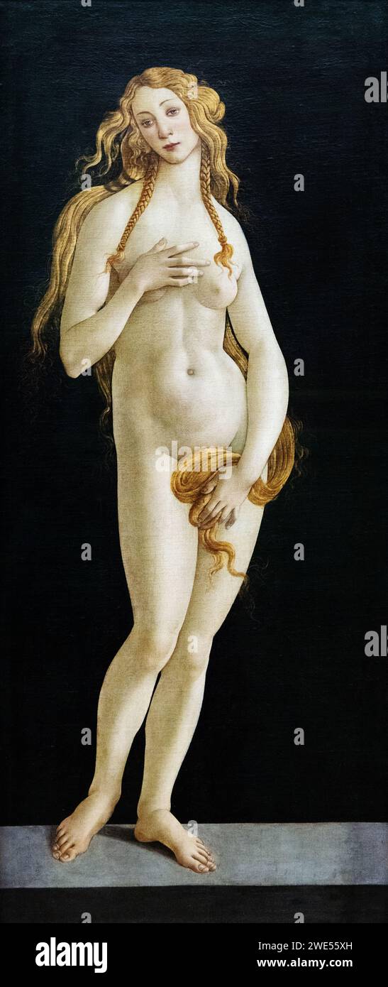 Sandro Botticelli Venus; ein italienisches Renaissancegemälde der Venus aus dem 15. Jahrhundert in der Gemaldegalerie Berlin. Botticelli-Malerei. Stockfoto