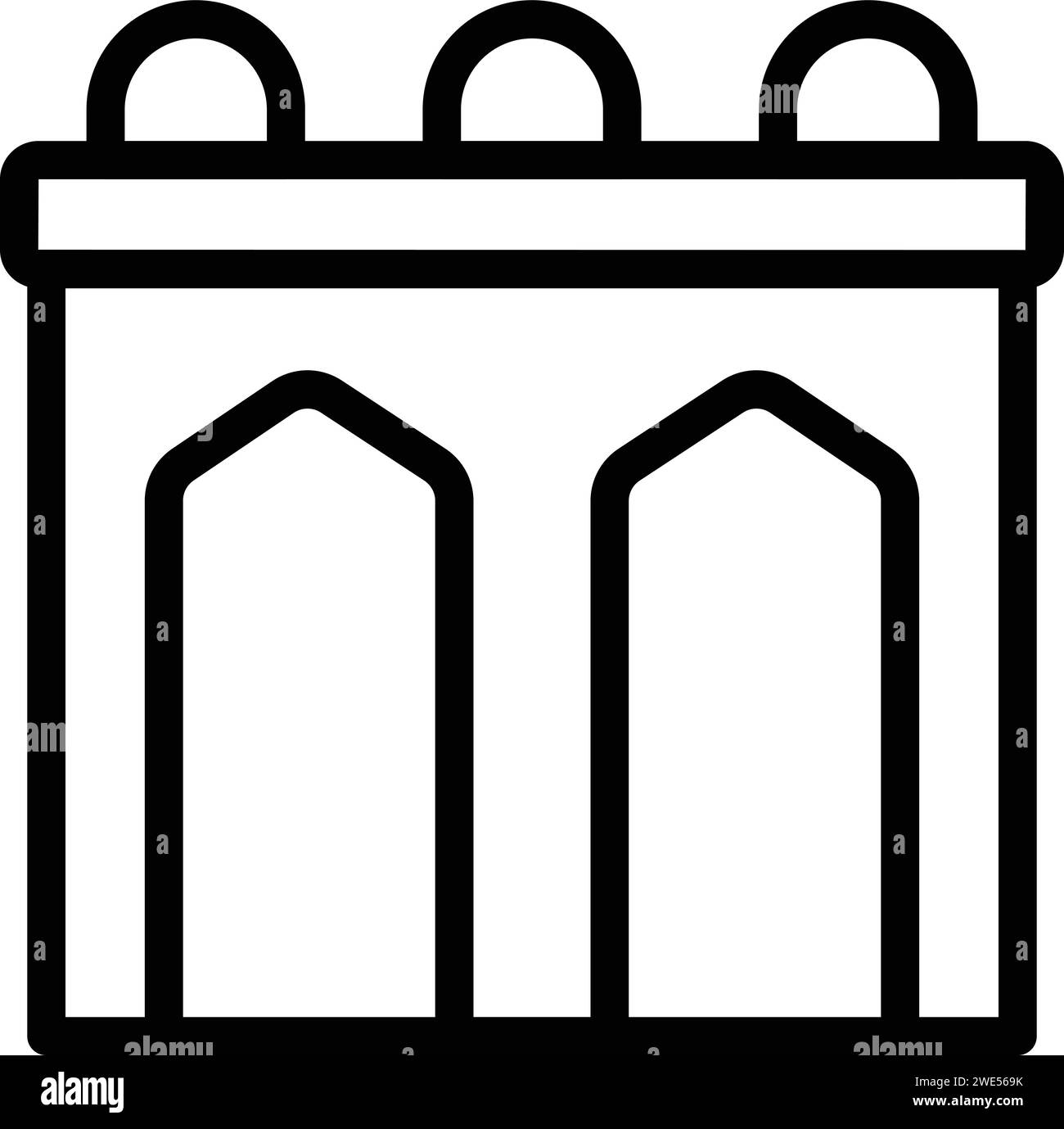 Umrissvektor des Stadtgebäudes. Kulturhistorisch. Europa-Denkmal Stock Vektor