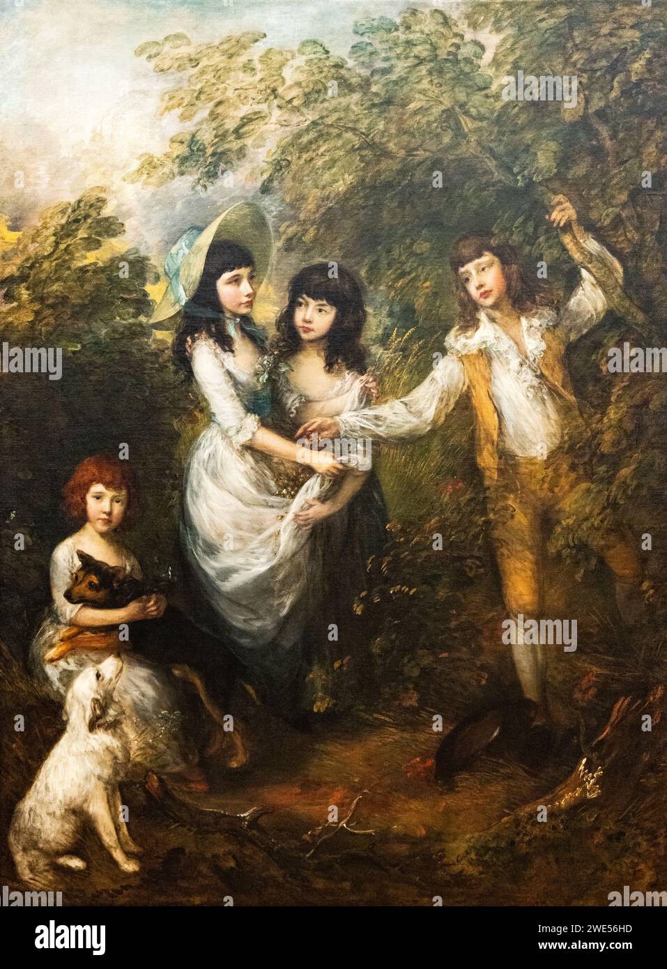 Thomas Gainsborough Gemälde, „die Marsham-Kinder“, 1787, Öl auf Leinwand. Gemälde im Rokoko-Stil des 18. Jahrhunderts des britischen Malers Gainsborough Stockfoto