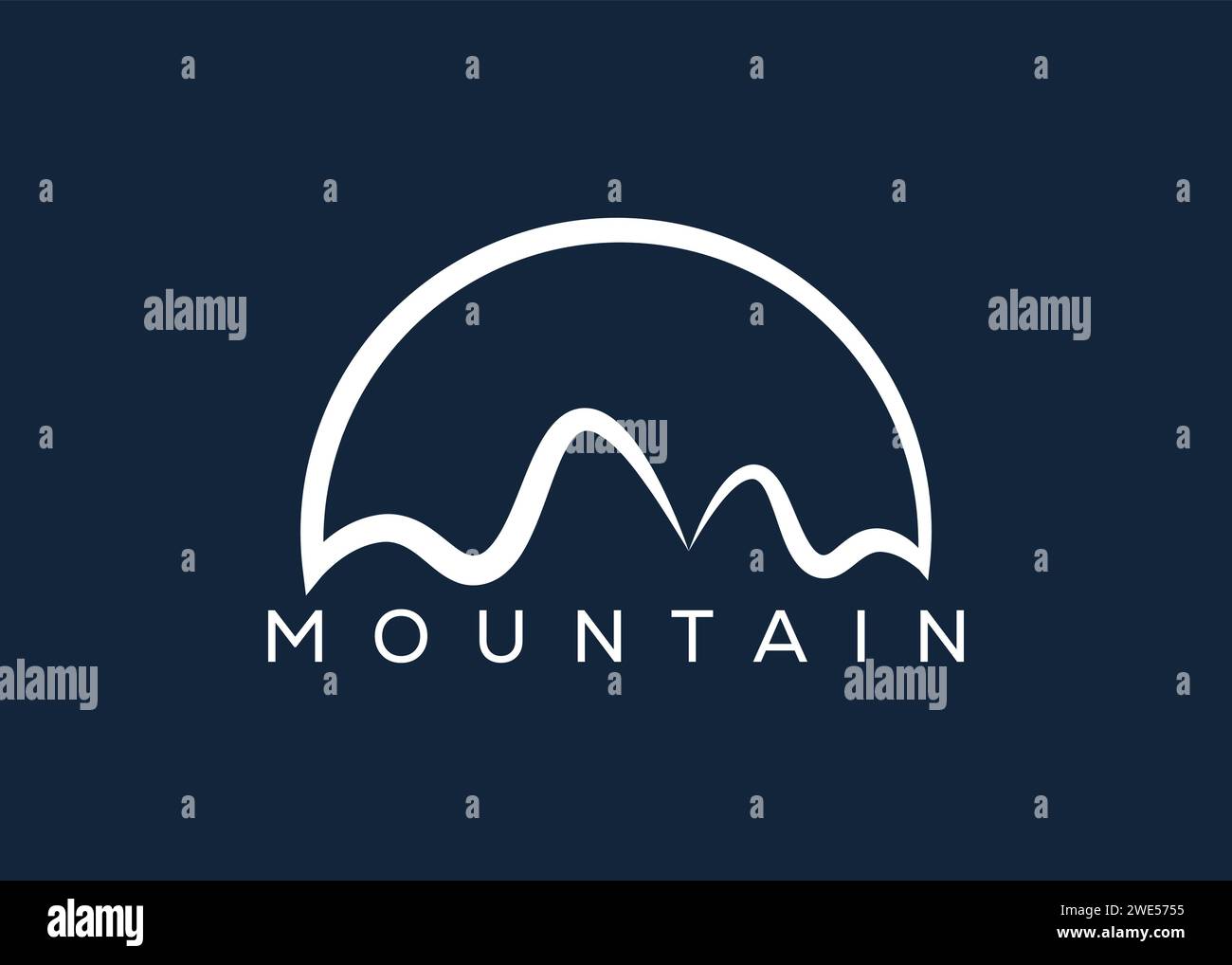 Vektorvorlage mit minimalem Mountain-Logo. Hill Vektor-Logo Stock Vektor