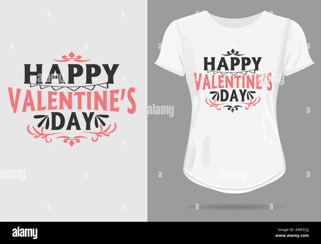 Valentinstag trendiges T-Shirt für Jungen oder Mädchen trendig einfache Graffiti Text basierte Eye Catchy Mode kreative Design Vektor Illustrator Stock Vektor