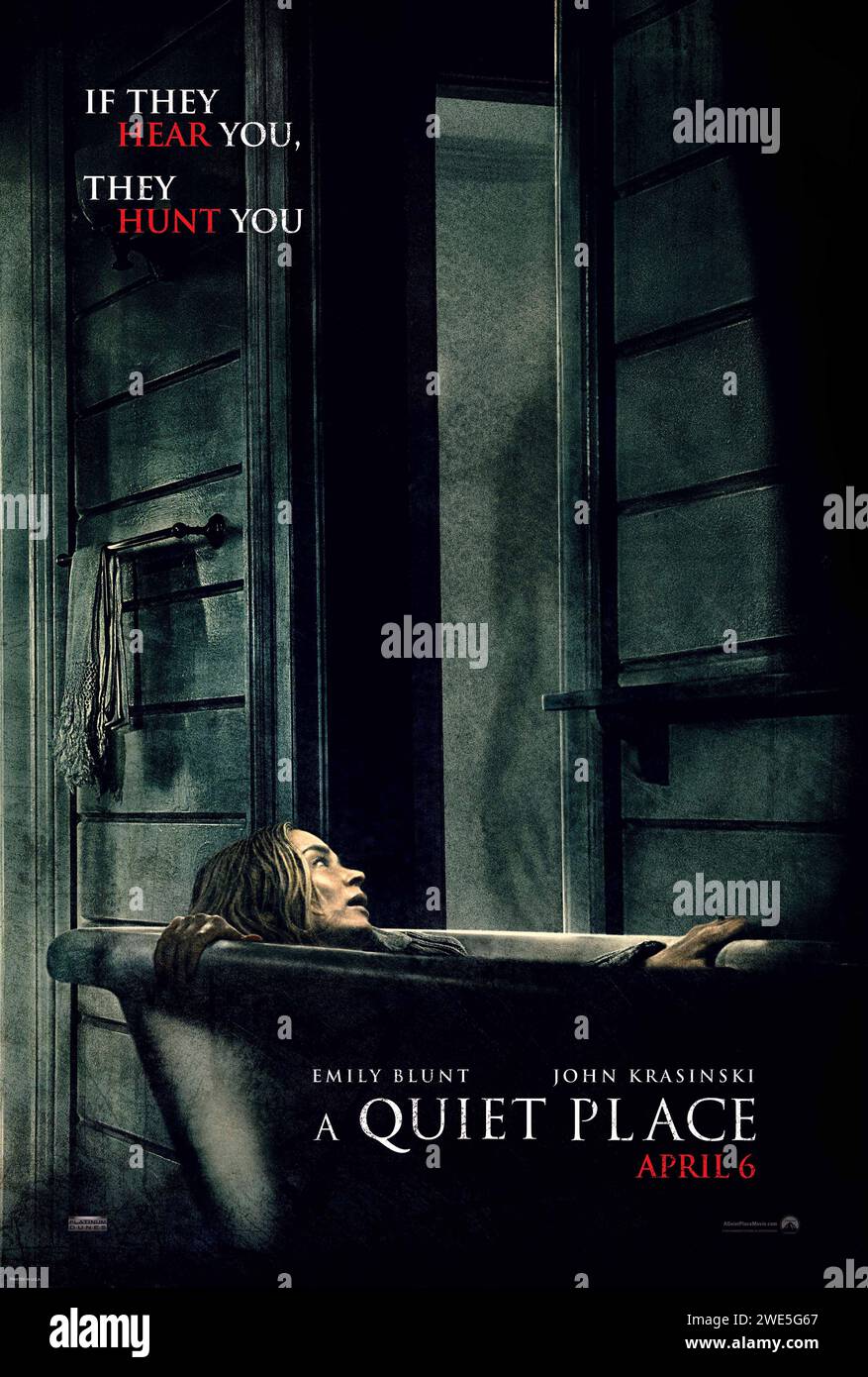 Ein ruhiges Poster Emily Blunt Stockfoto