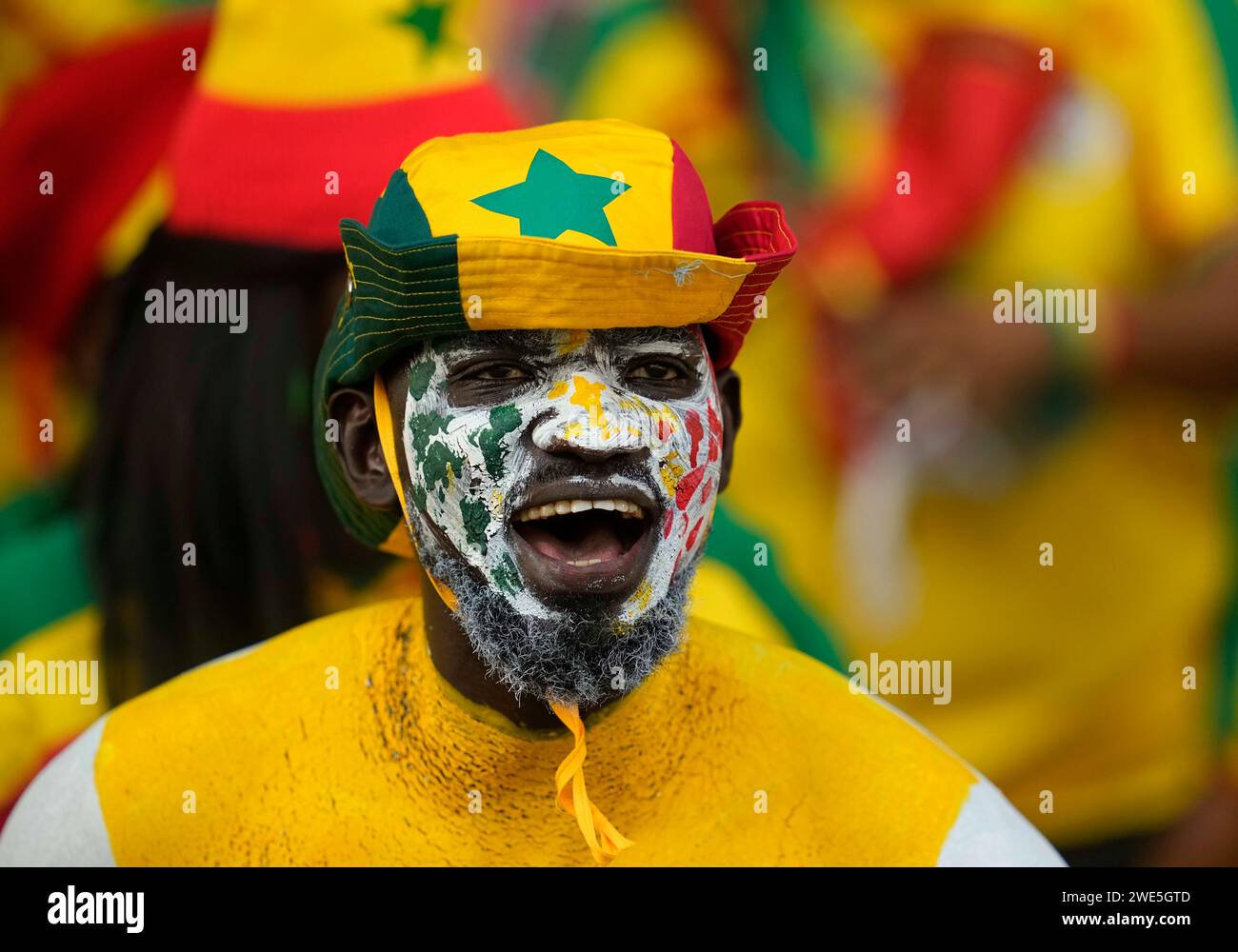 23. Januar 2024: // bei einem Spiel der Gruppe C im Afrikanischen Cup der Nationen, Guinea gegen Senegal, in Stade Charles Konan Banny, Yamoussoukro, Elfenbeinküste. Kim Preis/CSM Stockfoto