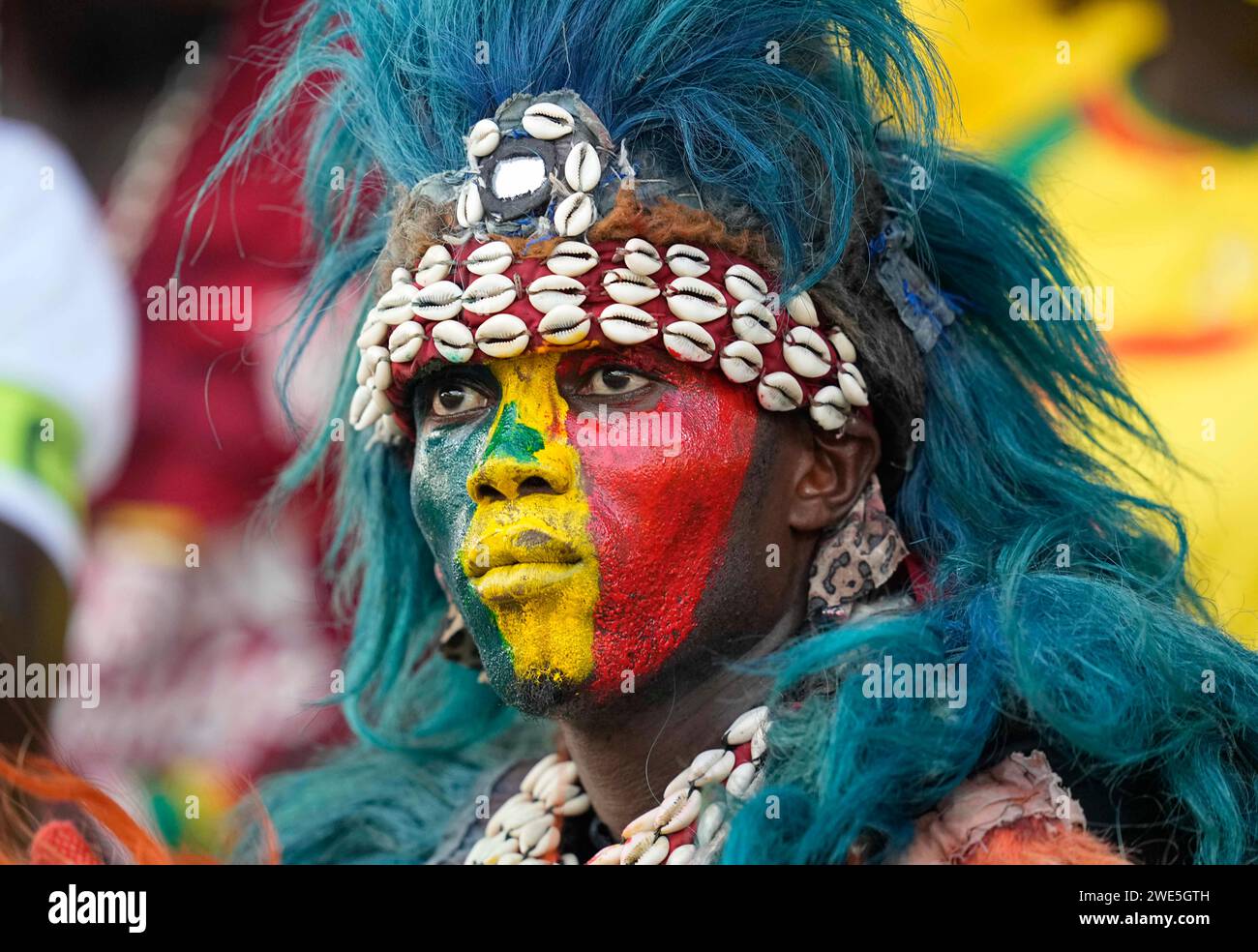 23. Januar 2024: // bei einem Spiel der Gruppe C im Afrikanischen Cup der Nationen, Guinea gegen Senegal, in Stade Charles Konan Banny, Yamoussoukro, Elfenbeinküste. Kim Preis/CSM Stockfoto