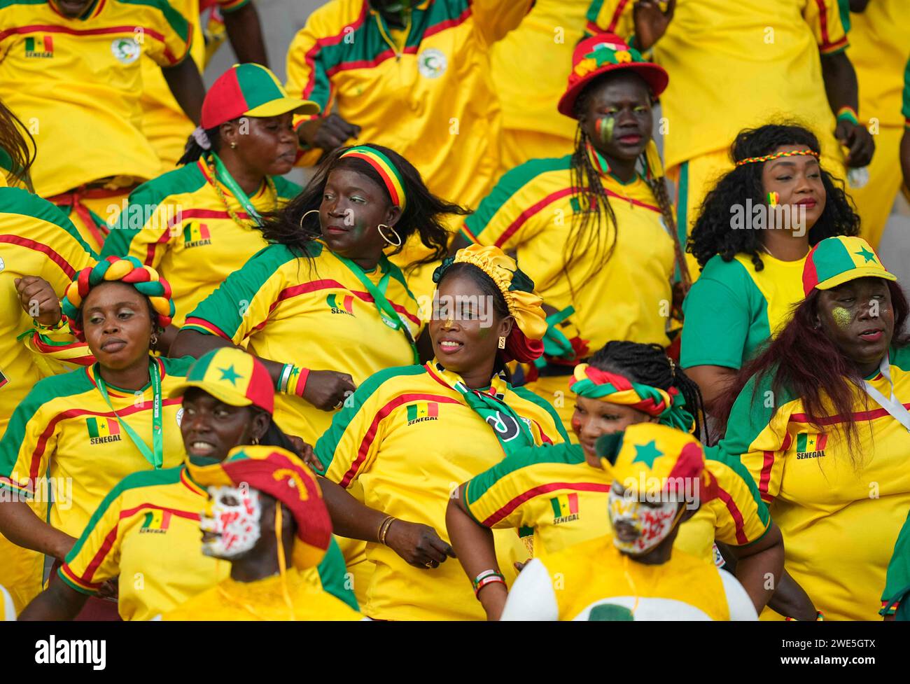 23. Januar 2024: // bei einem Spiel der Gruppe C im Afrikanischen Cup der Nationen, Guinea gegen Senegal, in Stade Charles Konan Banny, Yamoussoukro, Elfenbeinküste. Kim Preis/CSM Stockfoto