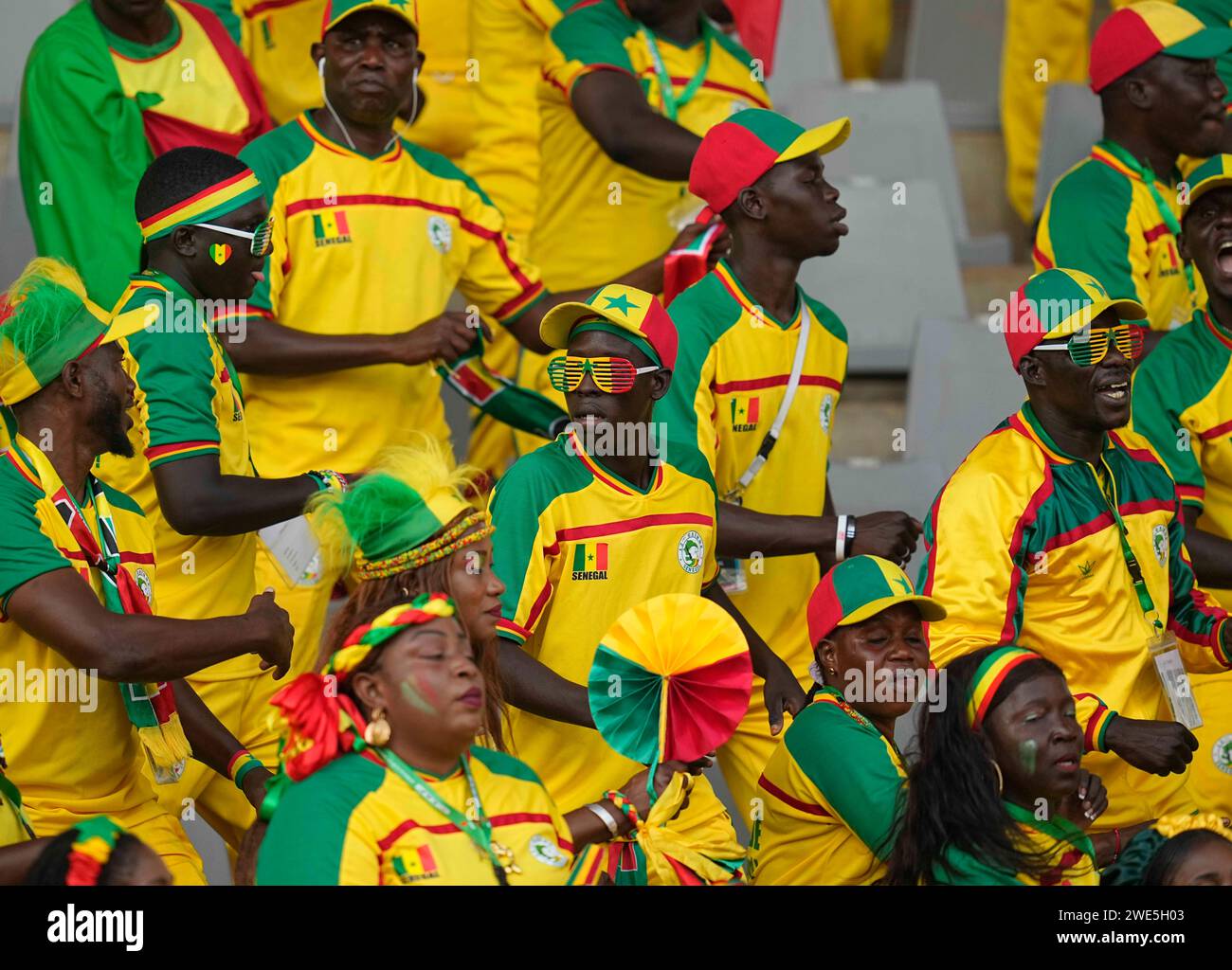 23. Januar 2024: // bei einem Spiel der Gruppe C im Afrikanischen Cup der Nationen, Guinea gegen Senegal, in Stade Charles Konan Banny, Yamoussoukro, Elfenbeinküste. Kim Preis/CSM Stockfoto