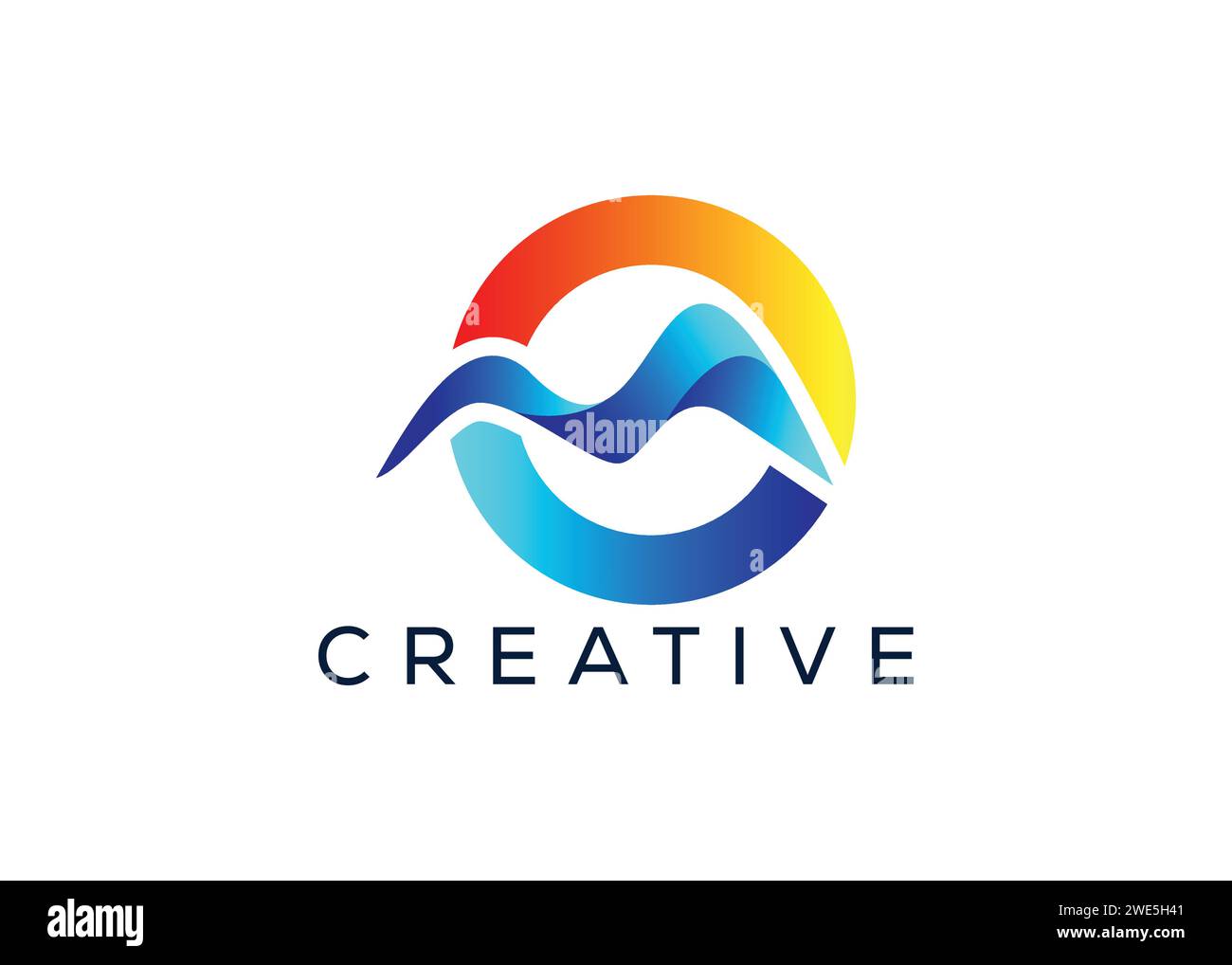 Minimaler Letter O Mountain Logo Design Vektorvorlage. Anfangsbuchstabe O Hill Vektor-Logo Stock Vektor