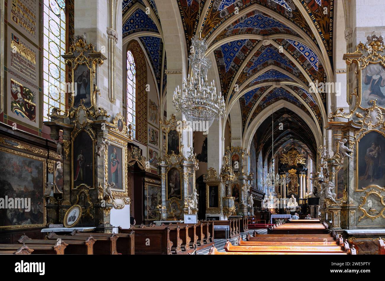 Das Innere der Kathedrale (Katedra, Bazylika Katedralna Narodzenia) in Sandomierz in der Woiwodschaft Podkarpackie in Polen Stockfoto