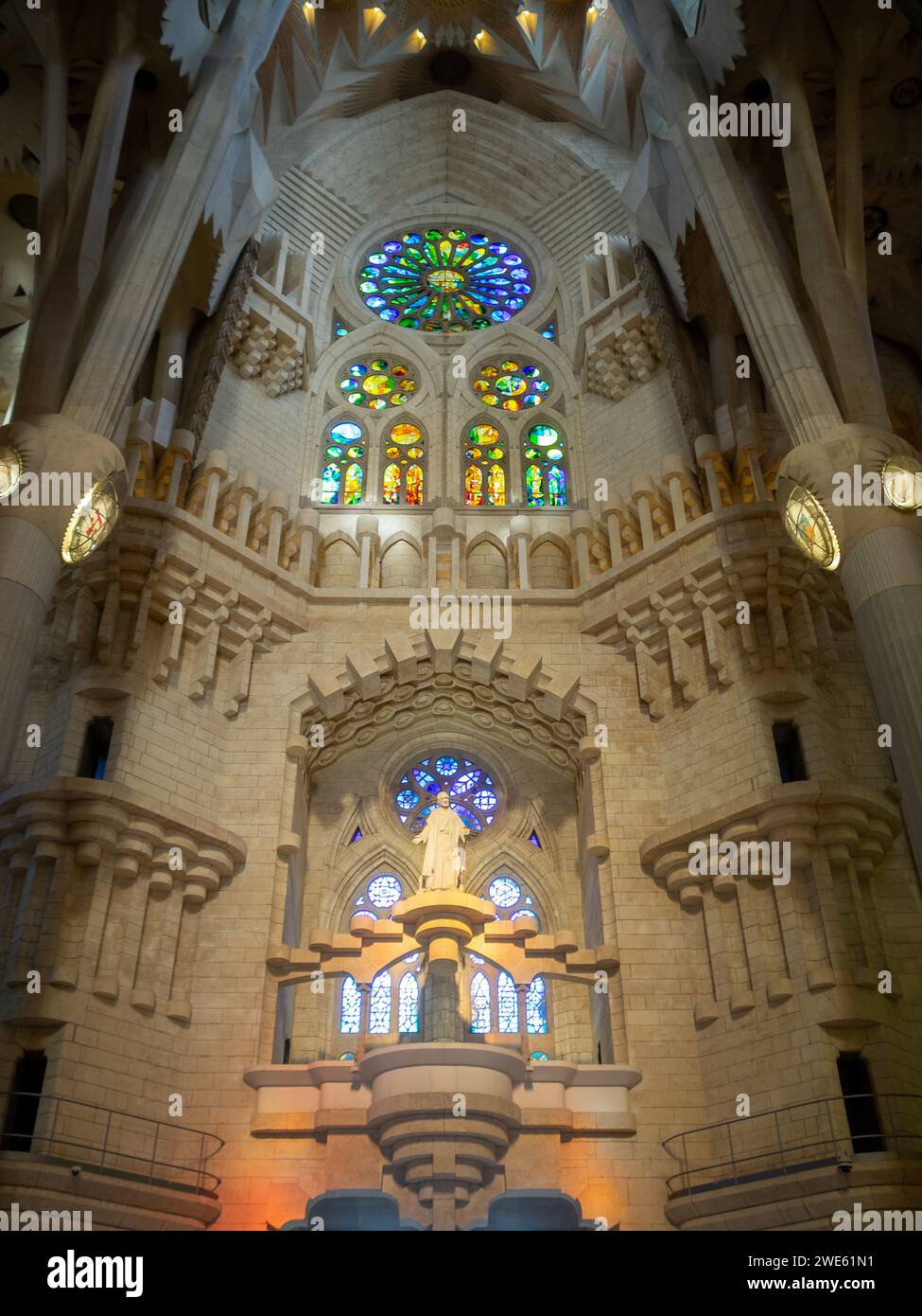 Sagrada Familia Innenblick, Barcelona Stockfoto