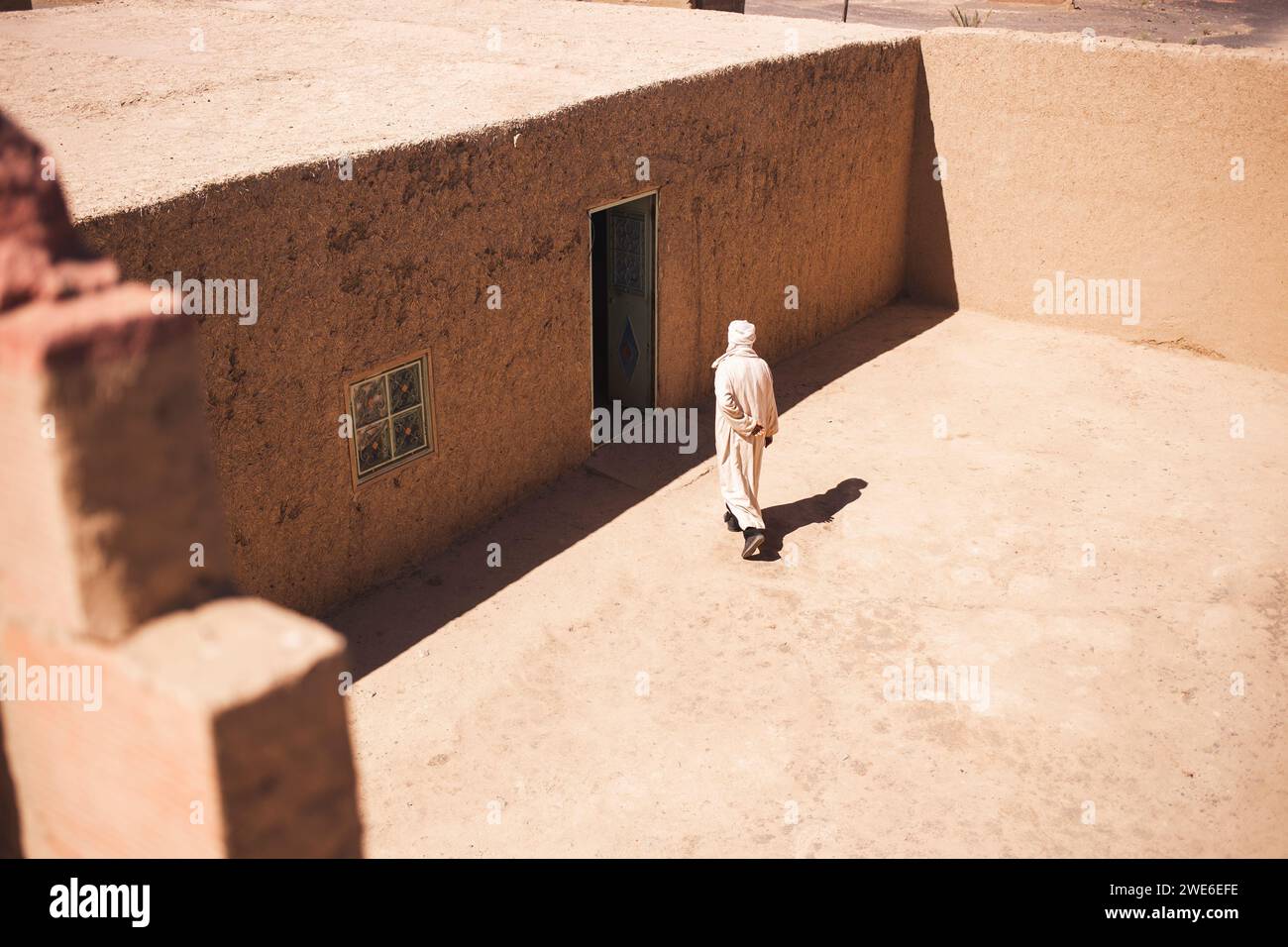 Haus aus Wohnmaterial in Merzouga, Marokko Stockfoto