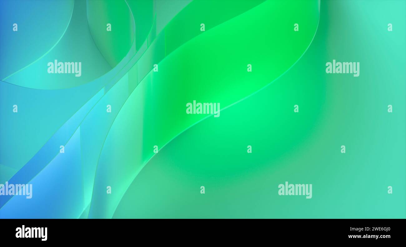 Abstrakter Hintergrund aus blau und grün gestuften Materialien Stockfoto