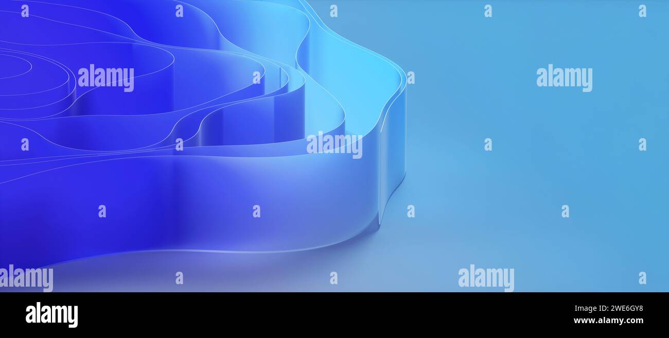 Abstrakter Hintergrund blauer Schichtmaterialien Stockfoto