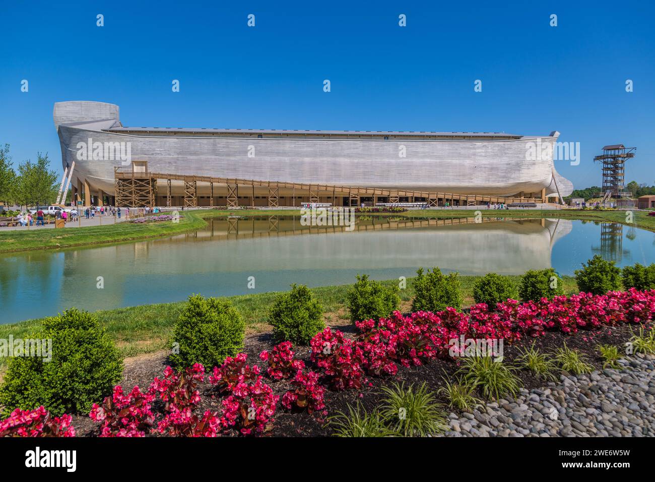 Eine lebensgroße Nachbildung der Arche Noah in the Ark ist eine historische Attraktion in der Nähe von Williamstown, Kentucky Stockfoto