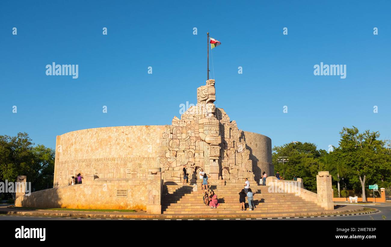 Das berühmte Monumento à la Patria am Paseo Montejo, Merida, Mexiko Stockfoto
