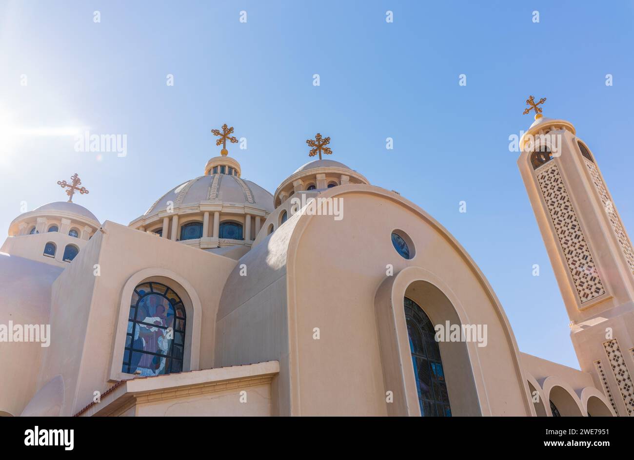 Koptisch-orthodoxe Kirche in Scharm El Sheikh, Ägypten. Allerheiligen-Kirche. Die himmlische Kathedrale in Sharm El Sheikh Stockfoto