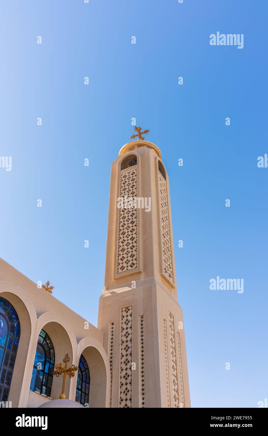 Koptisch-orthodoxe Kirche in Scharm El Sheikh, Ägypten. Allerheiligen-Kirche. Die himmlische Kathedrale in Sharm El Sheikh Stockfoto