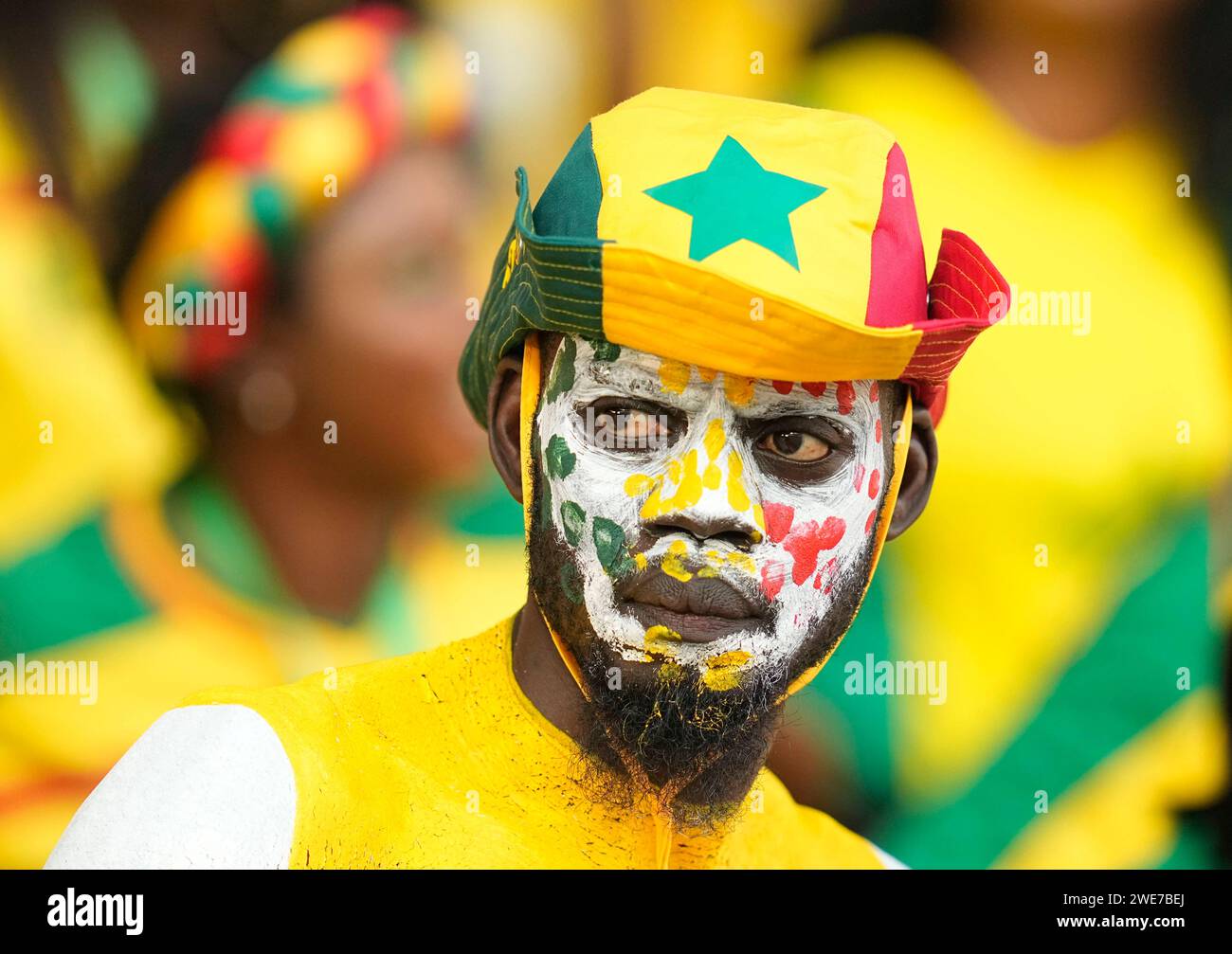 23. Januar 2024: // bei einem Spiel der Gruppe C im Afrikanischen Cup der Nationen, Guinea gegen Senegal, in Stade Charles Konan Banny, Yamoussoukro, Elfenbeinküste. Kim Preis/CSM Stockfoto