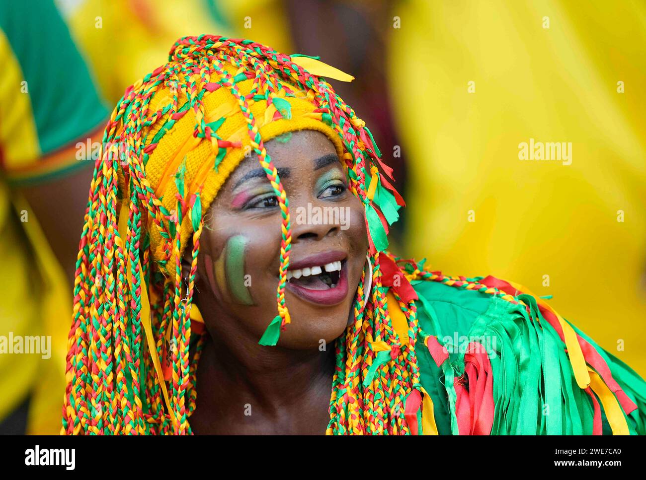 23. Januar 2024: // bei einem Spiel der Gruppe C im Afrikanischen Cup der Nationen, Guinea gegen Senegal, in Stade Charles Konan Banny, Yamoussoukro, Elfenbeinküste. Kim Preis/CSM Stockfoto